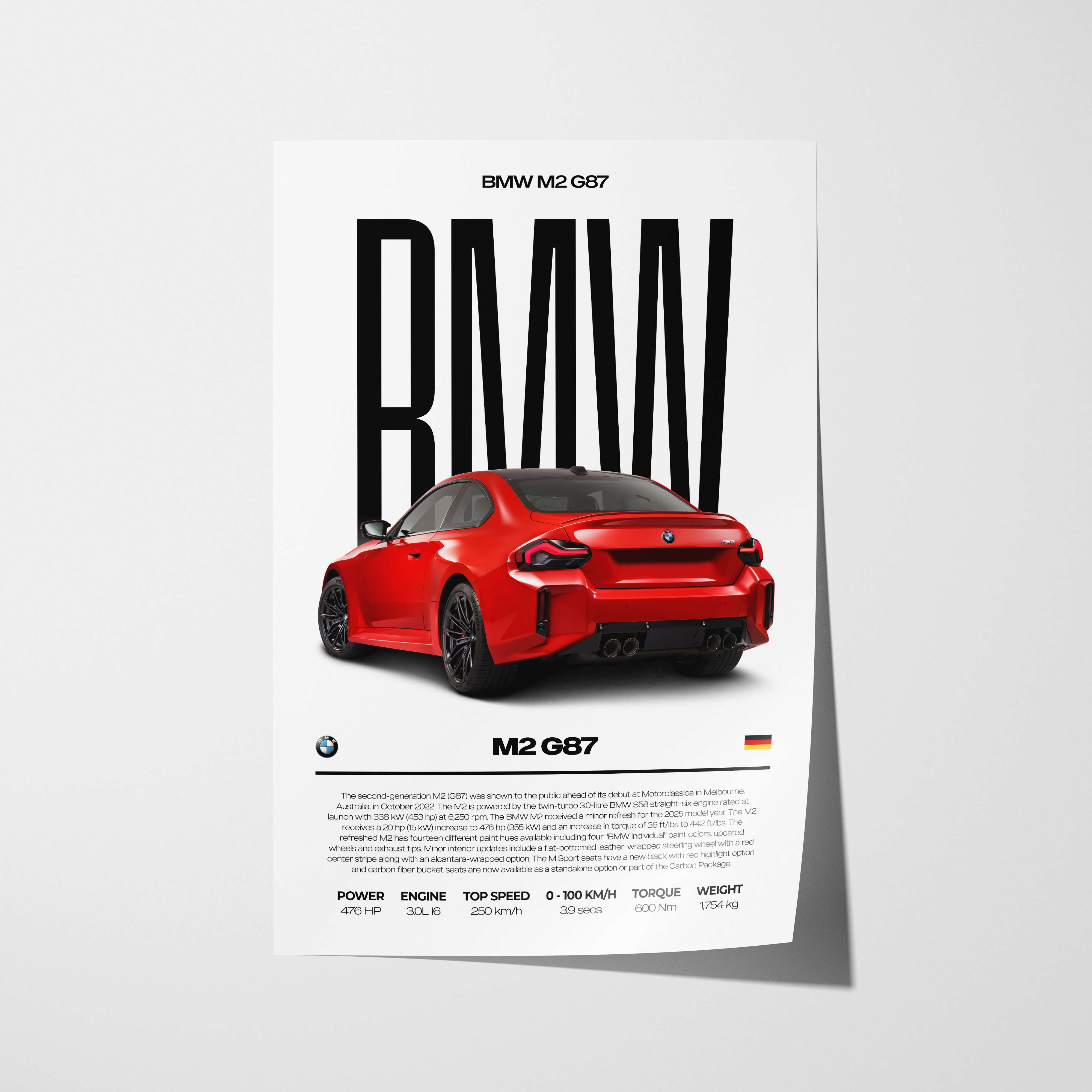 BMW M2 G87 Poster