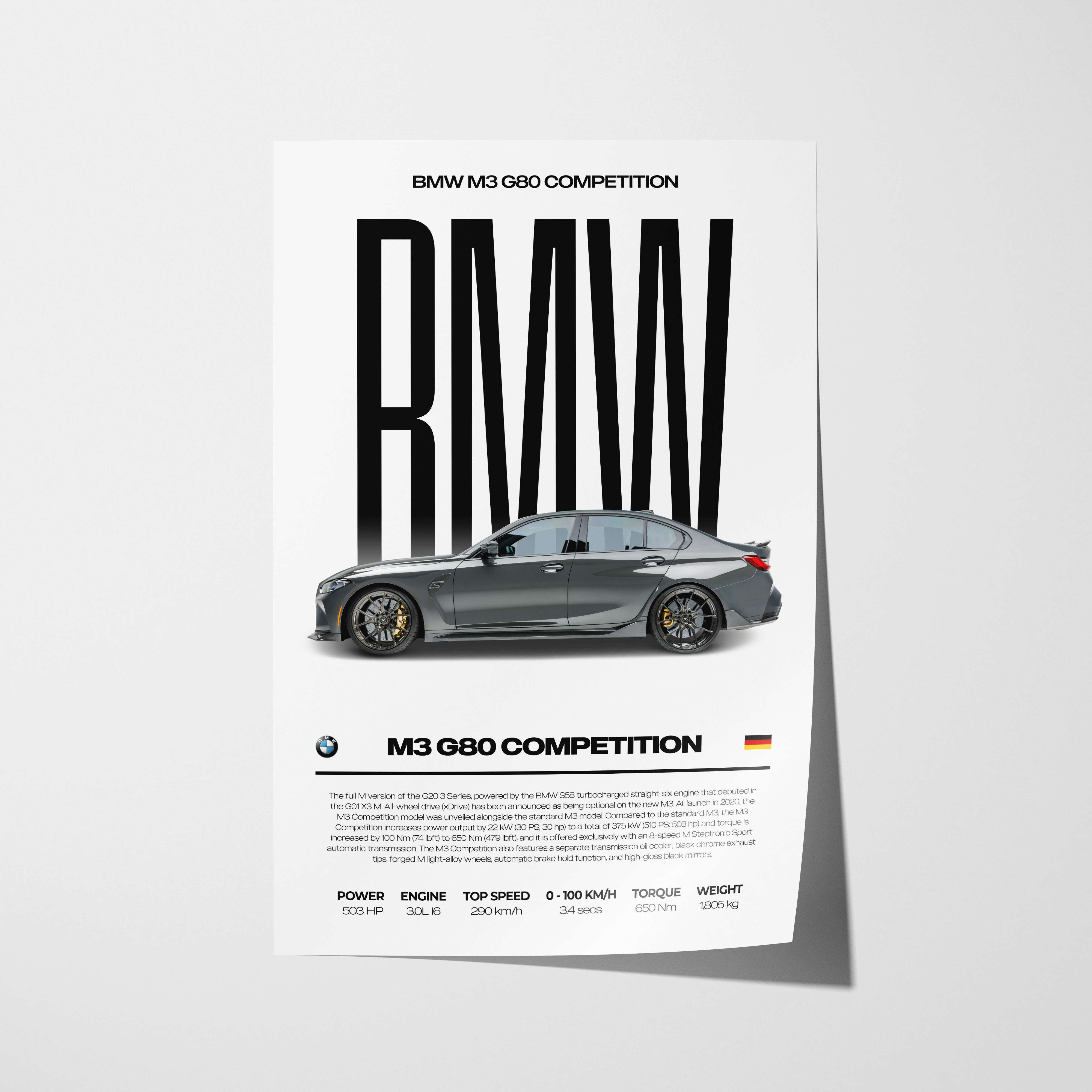 BMW M3 G80 Competition Poster