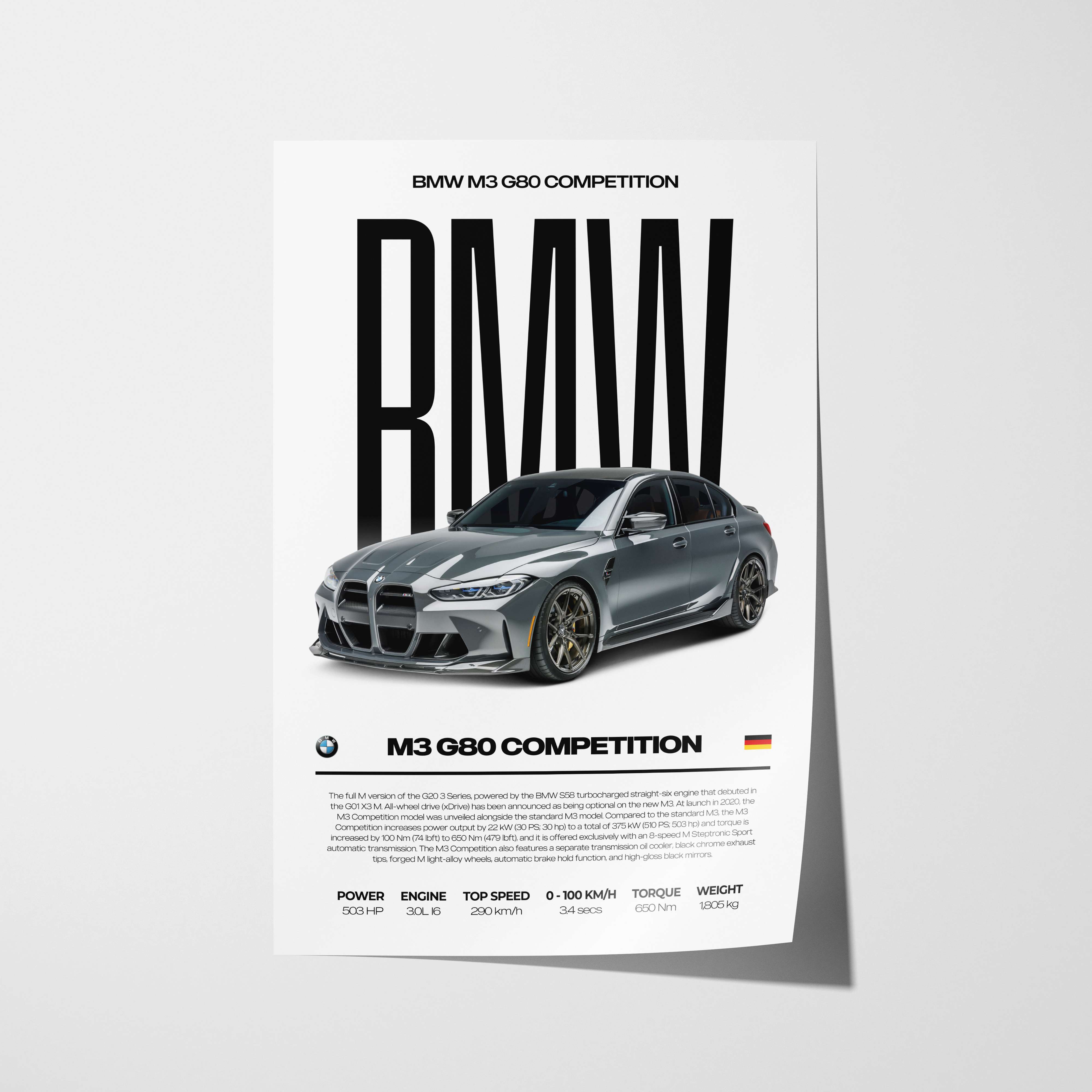 BMW M3 G80 Competition Poster