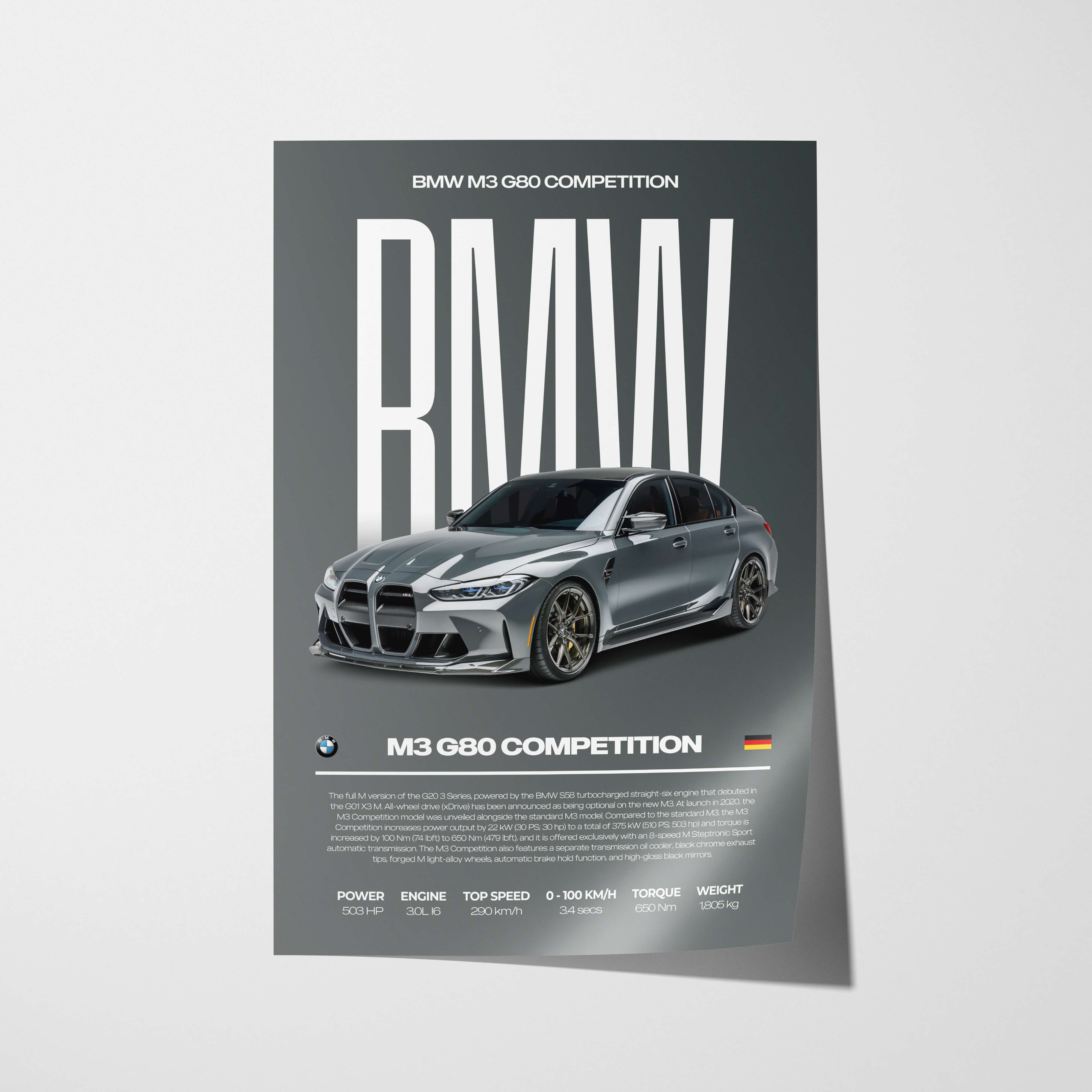 BMW M3 G80 Competition Poster