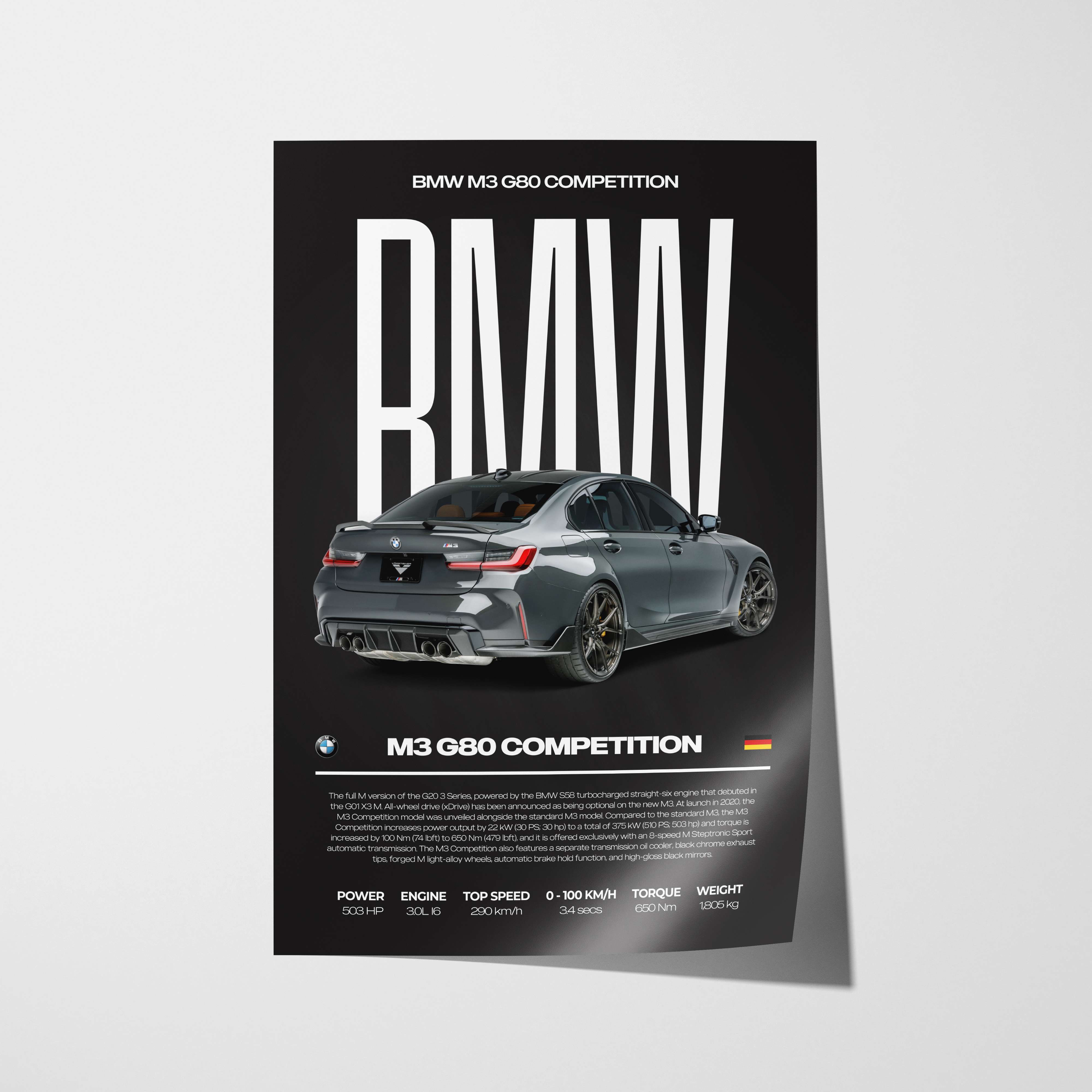 BMW M3 G80 Competition Poster