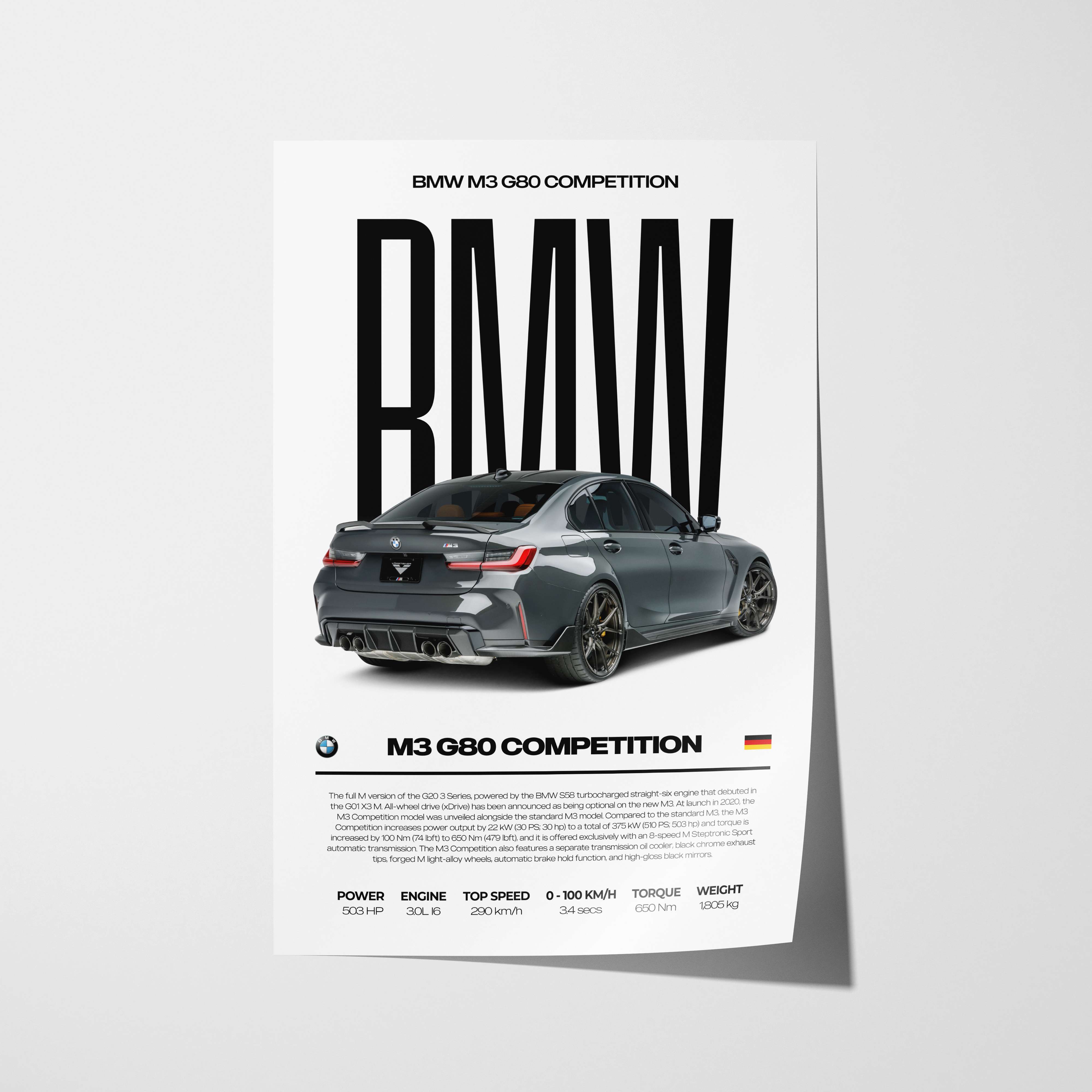 BMW M3 G80 Competition Poster