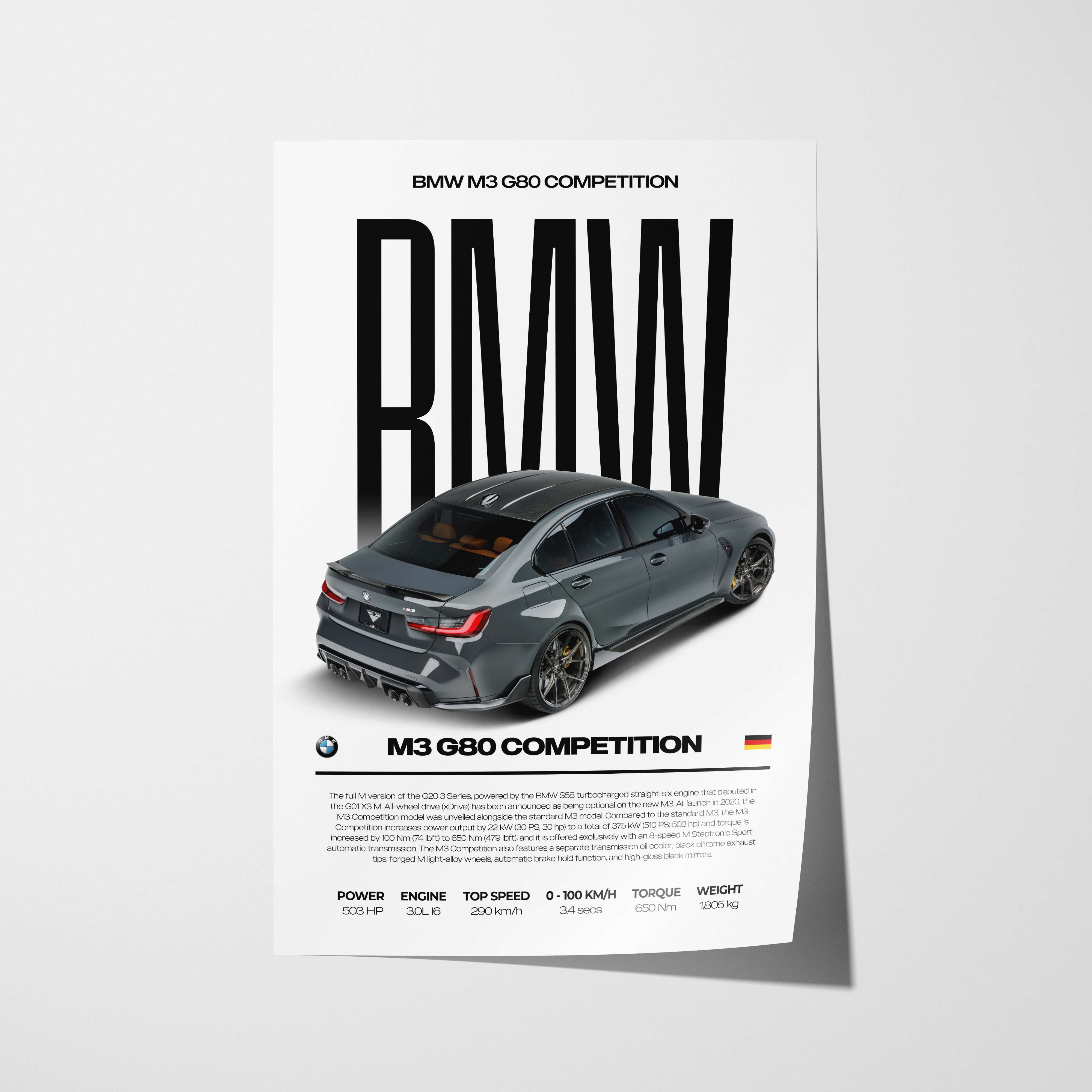 BMW M3 G80 Competition Poster