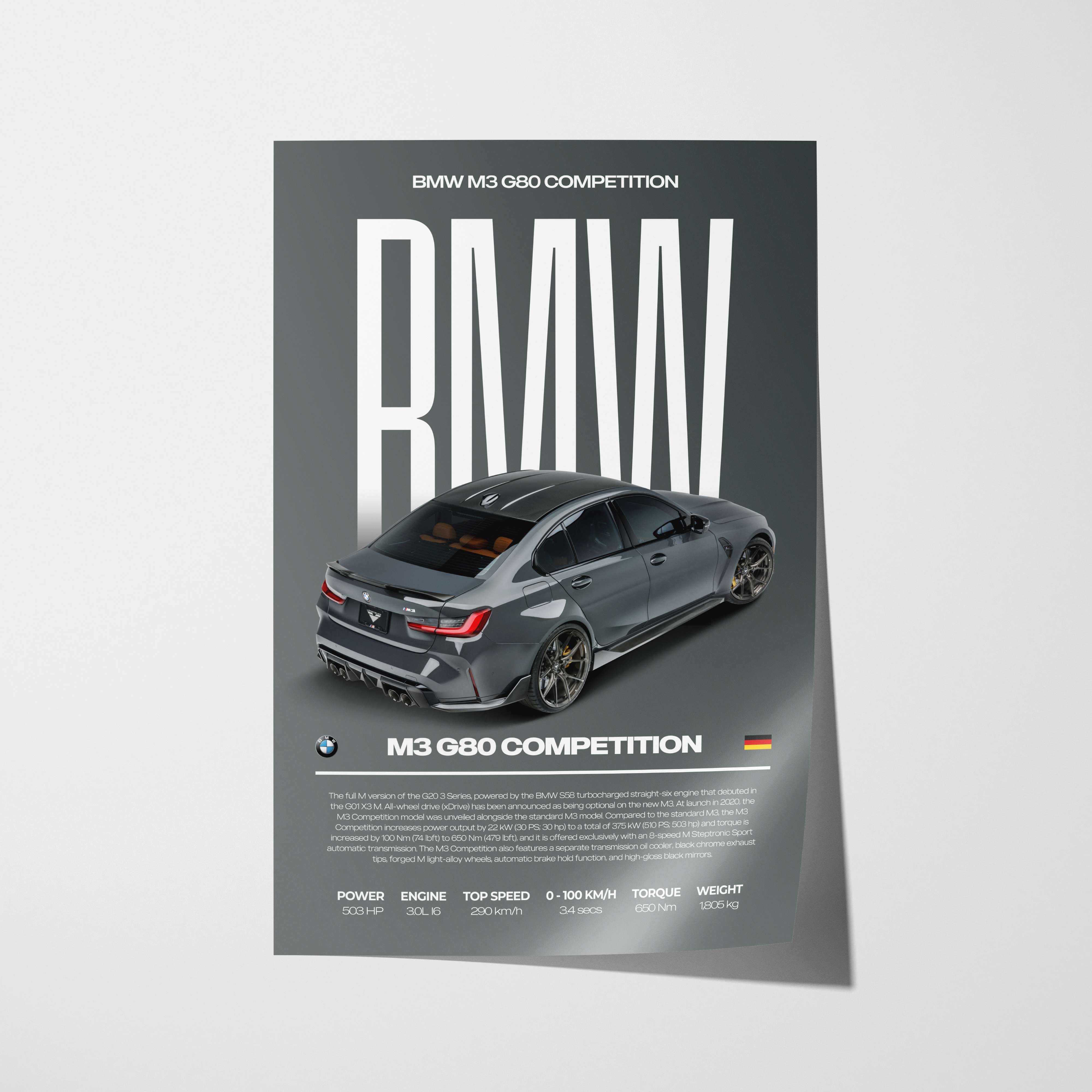 BMW M3 G80 Competition Poster