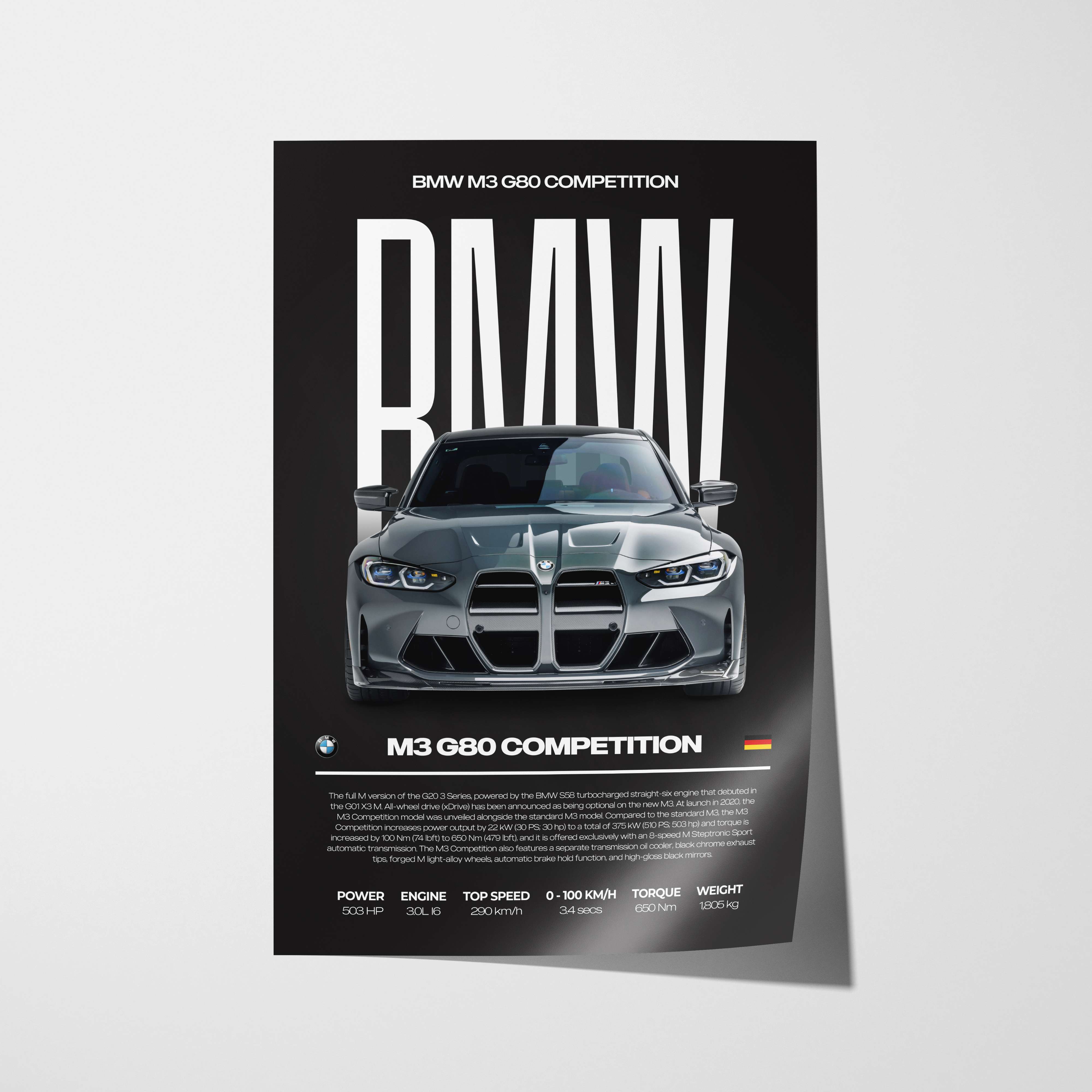 BMW M3 G80 Competition Poster