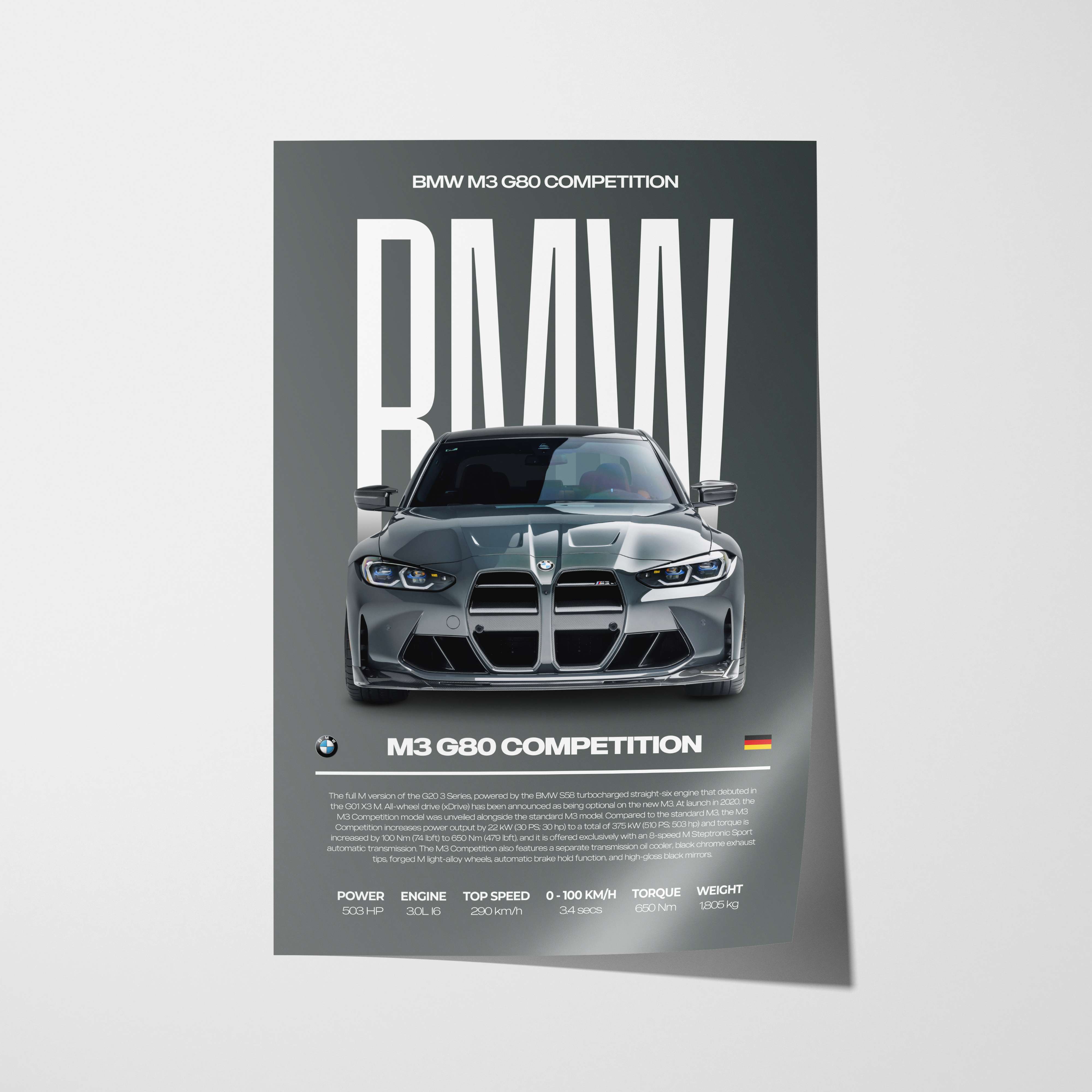 BMW M3 G80 Competition Poster