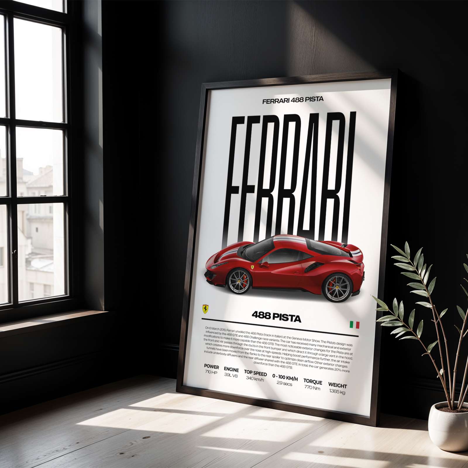 Ferrari 488 Pista Poster