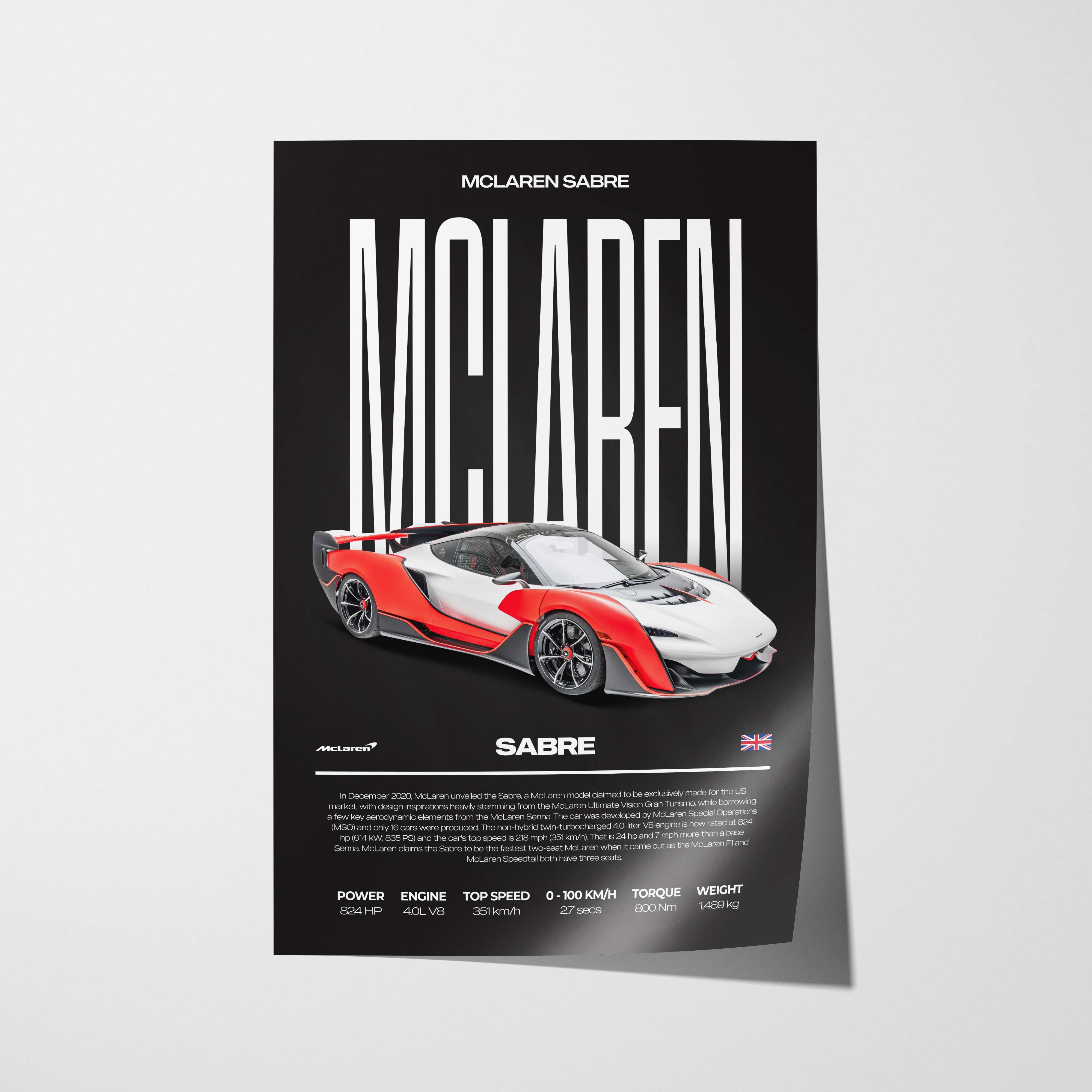 McLaren Sabre Poster