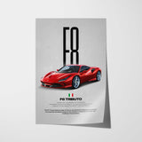 F8 Tributo Car Poster