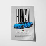 Huracán Spyder Car Poster