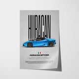 Huracán Spyder Car Poster