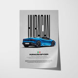 Huracán Spyder Car Poster