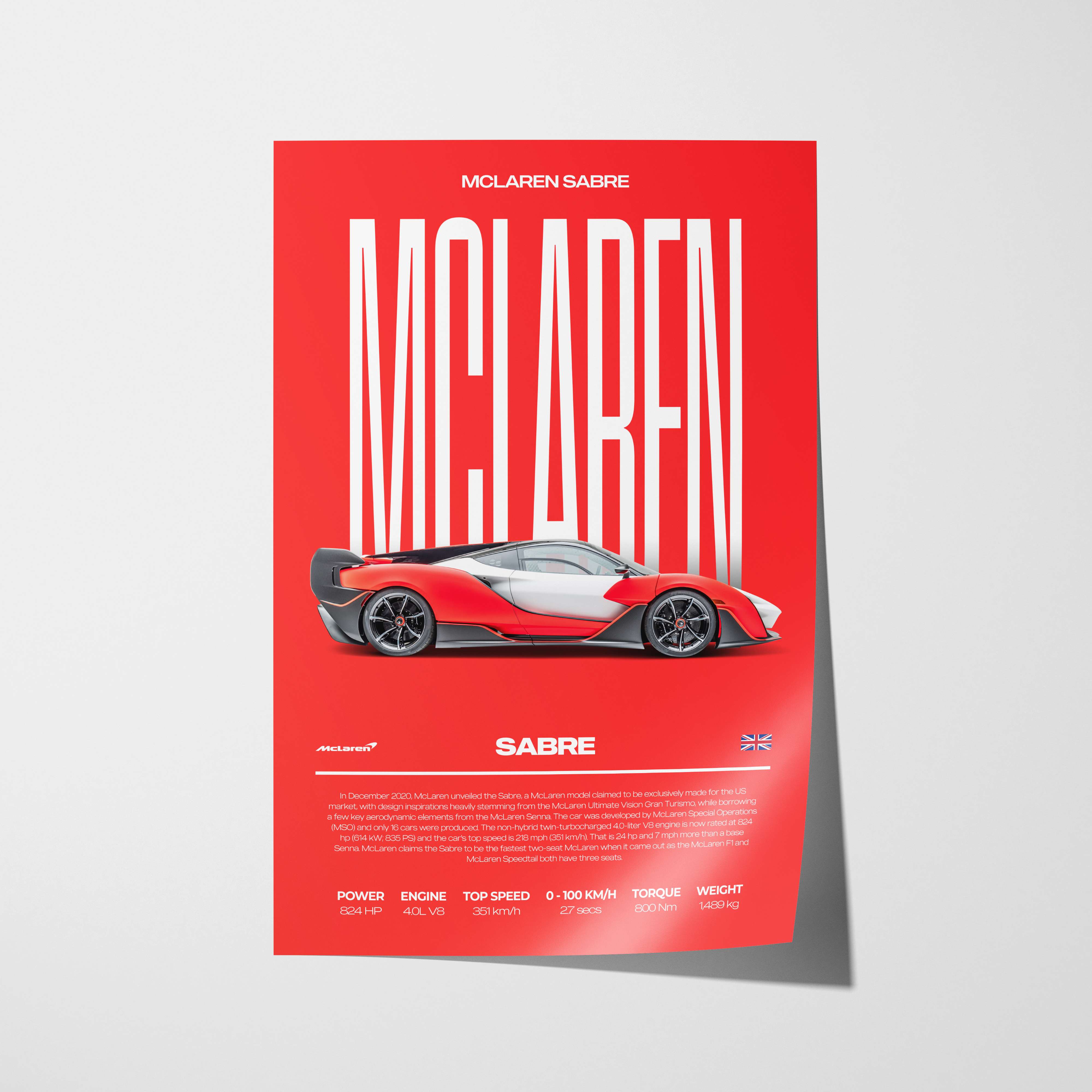 McLaren Sabre Poster