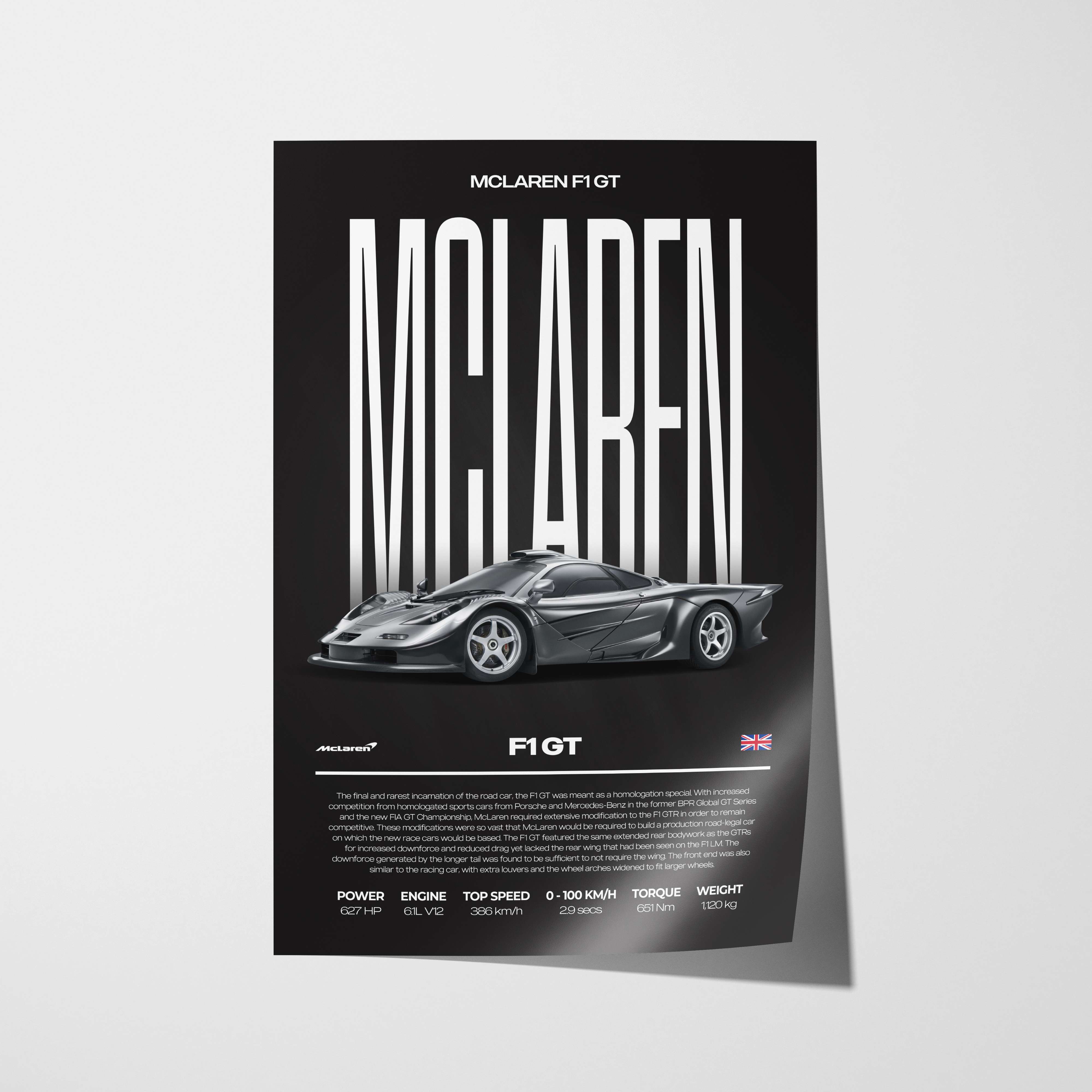 McLaren F1 GT Poster