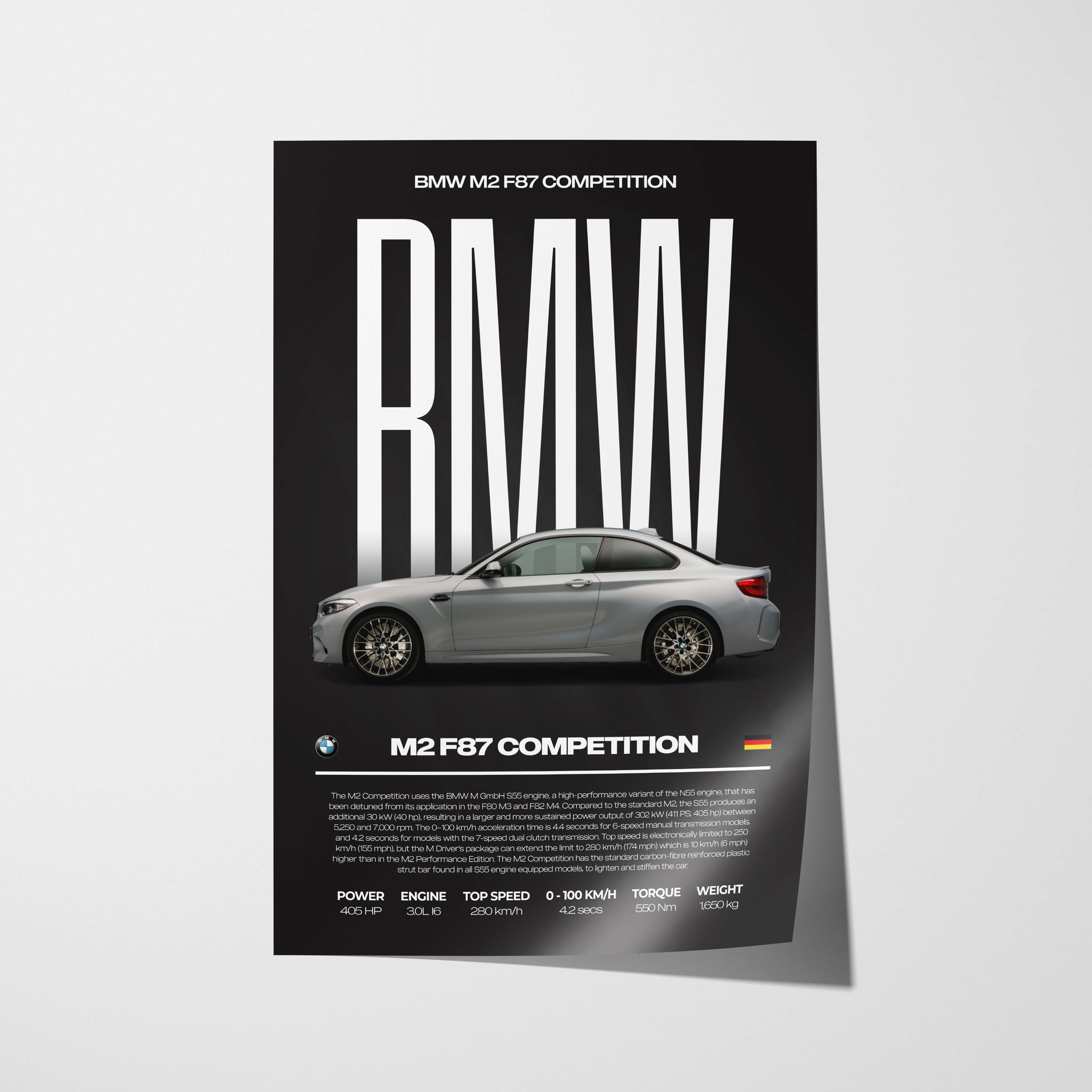 BMW M2 F87 Competition Poster