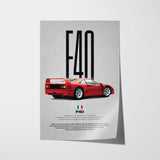 F40 Car Poster