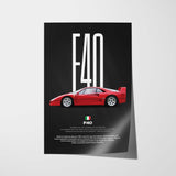 F40 Car Poster