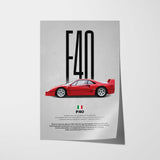 F40 Car Poster