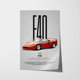 F40 Car Poster