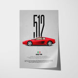 512 TR Car Poster