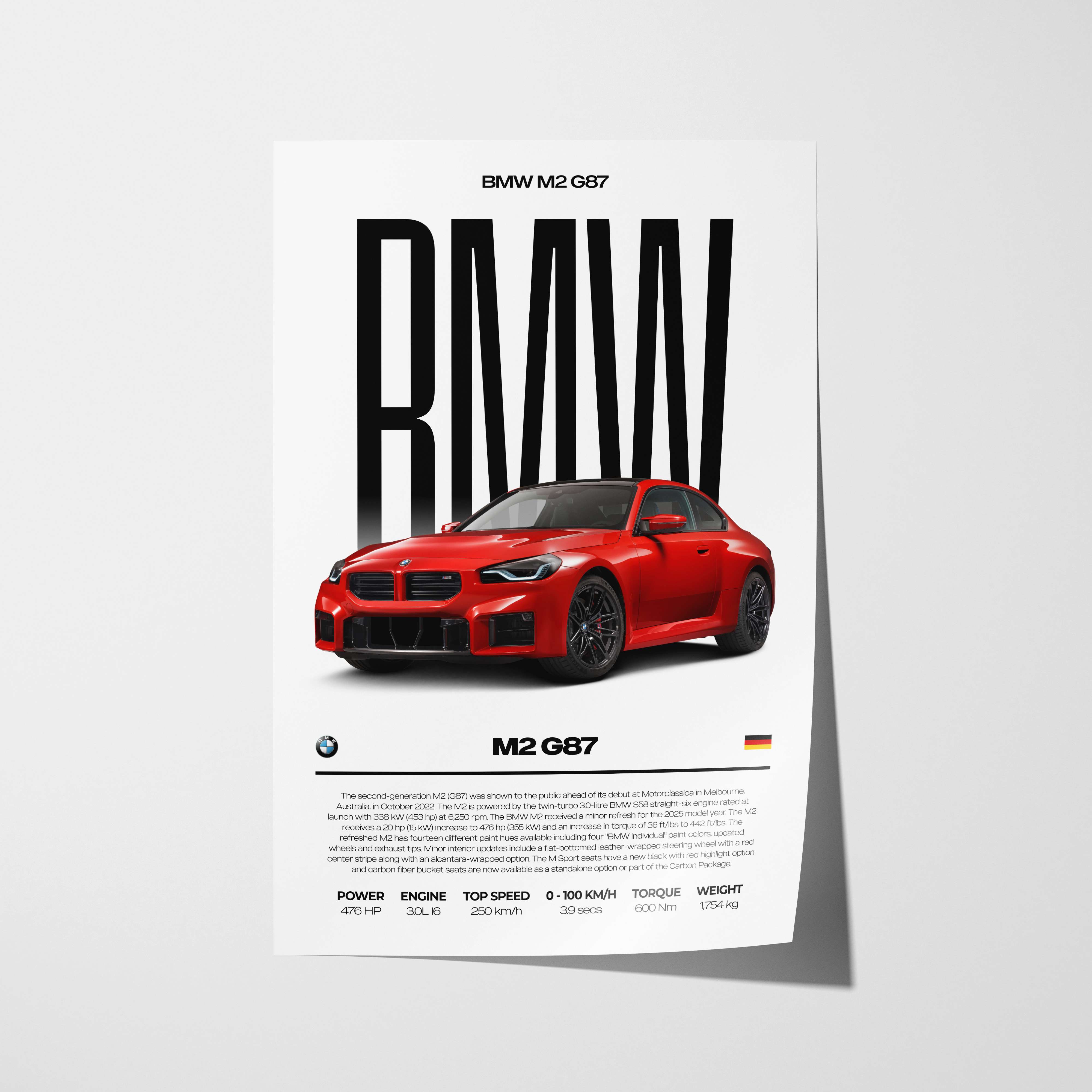 BMW M2 G87 Poster