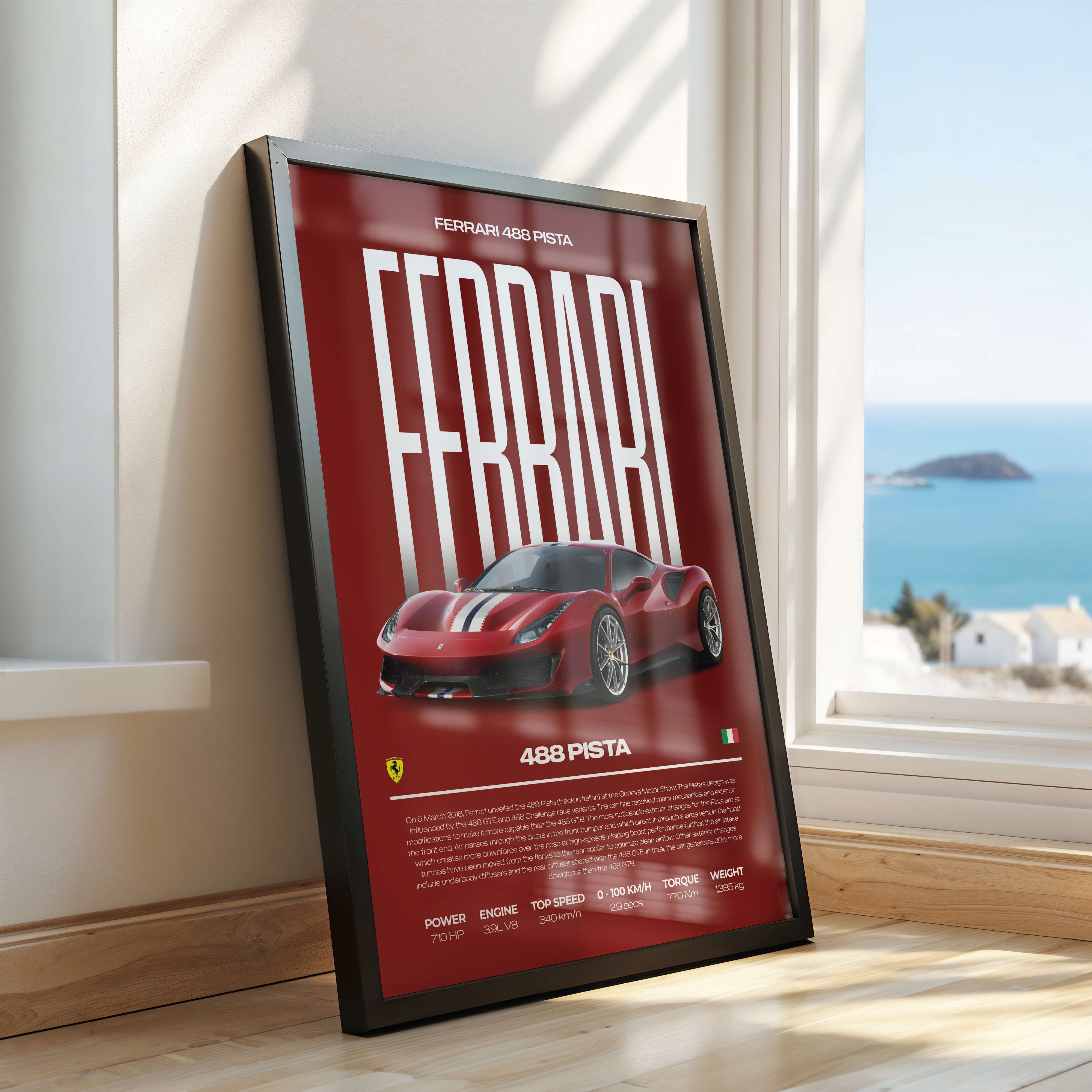 Ferrari 488 Pista Poster