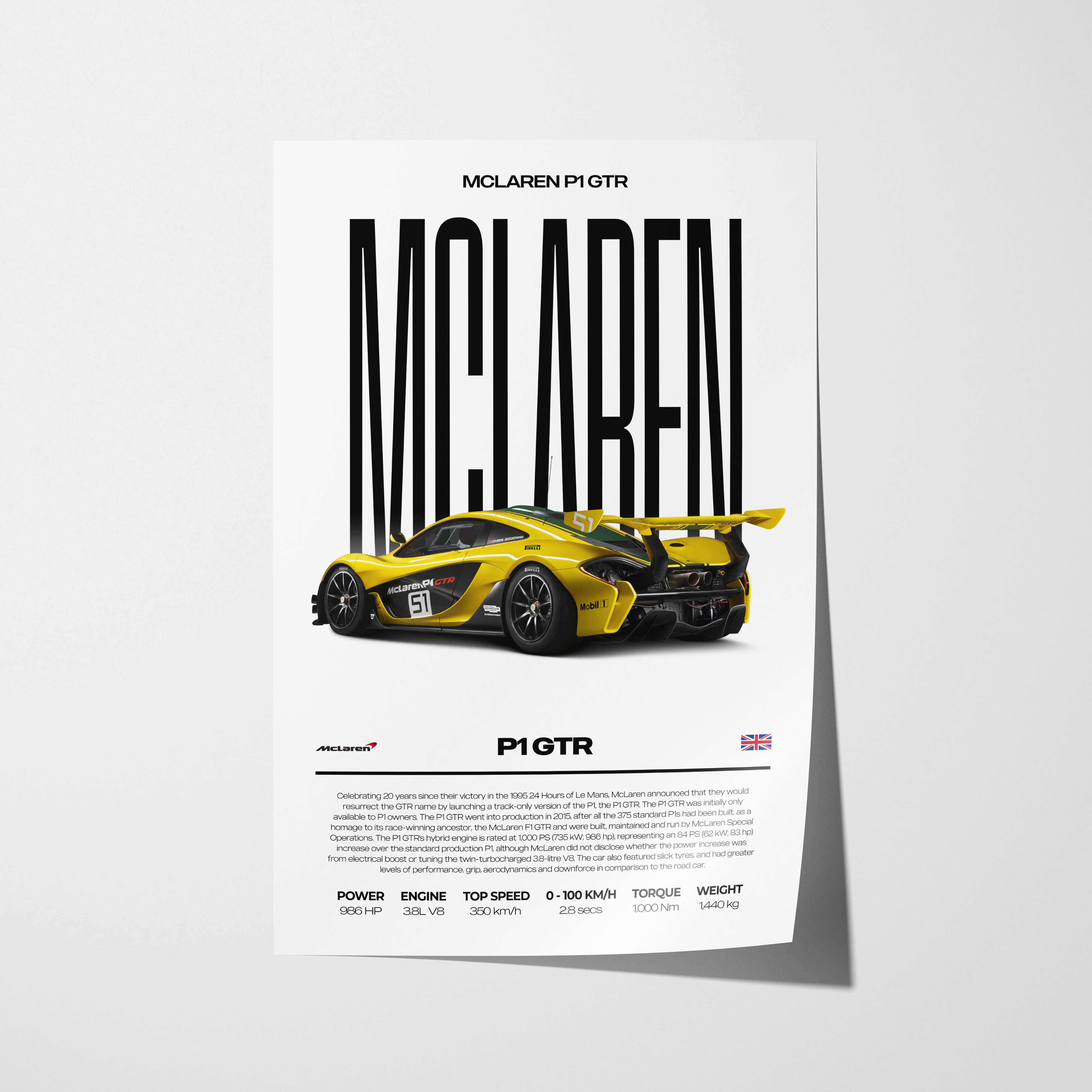 McLaren P1 GTR Poster