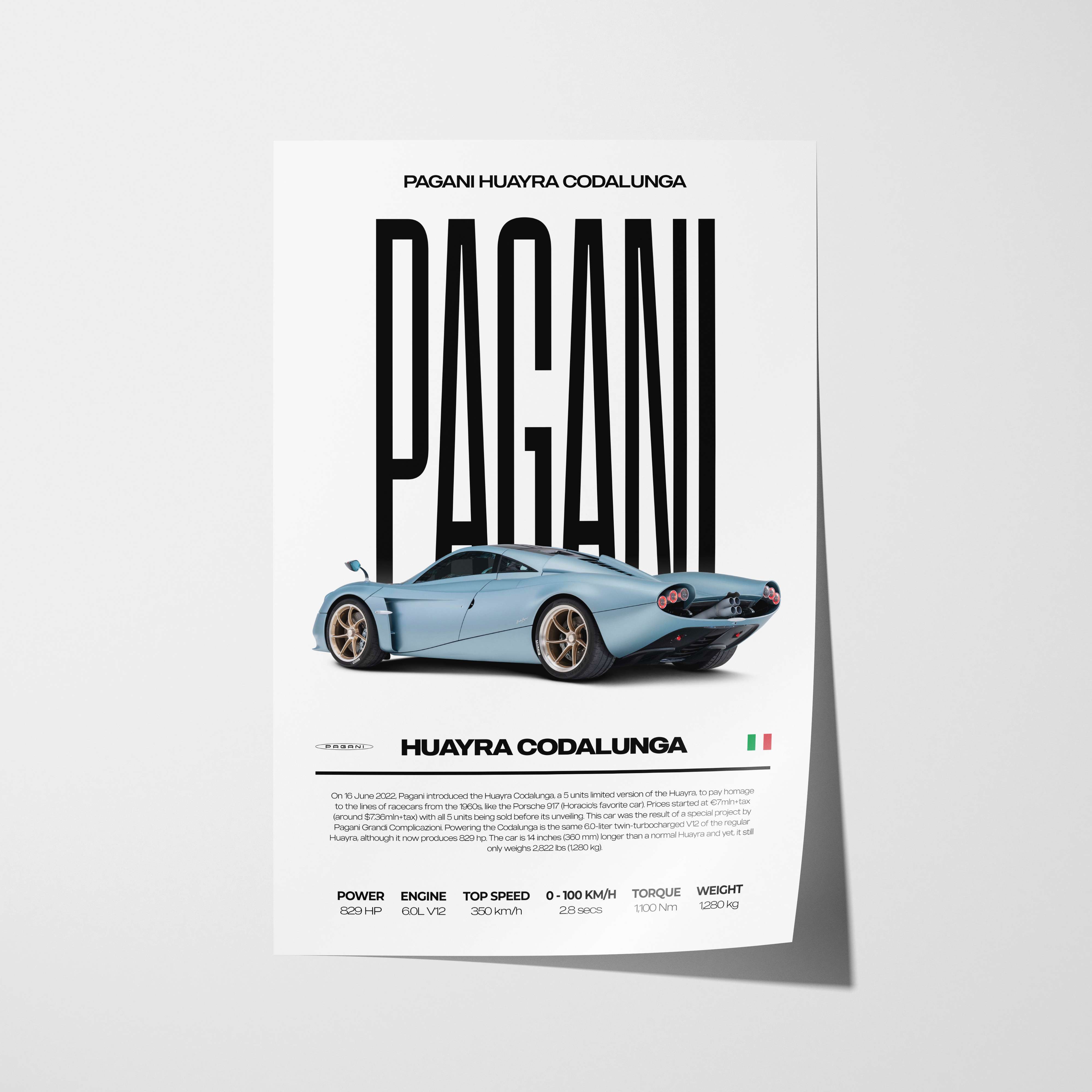 Pagani Huayra Codalunga Poster