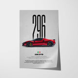 296 GTB Car Poster