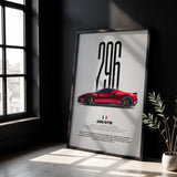 296 GTB Car Poster