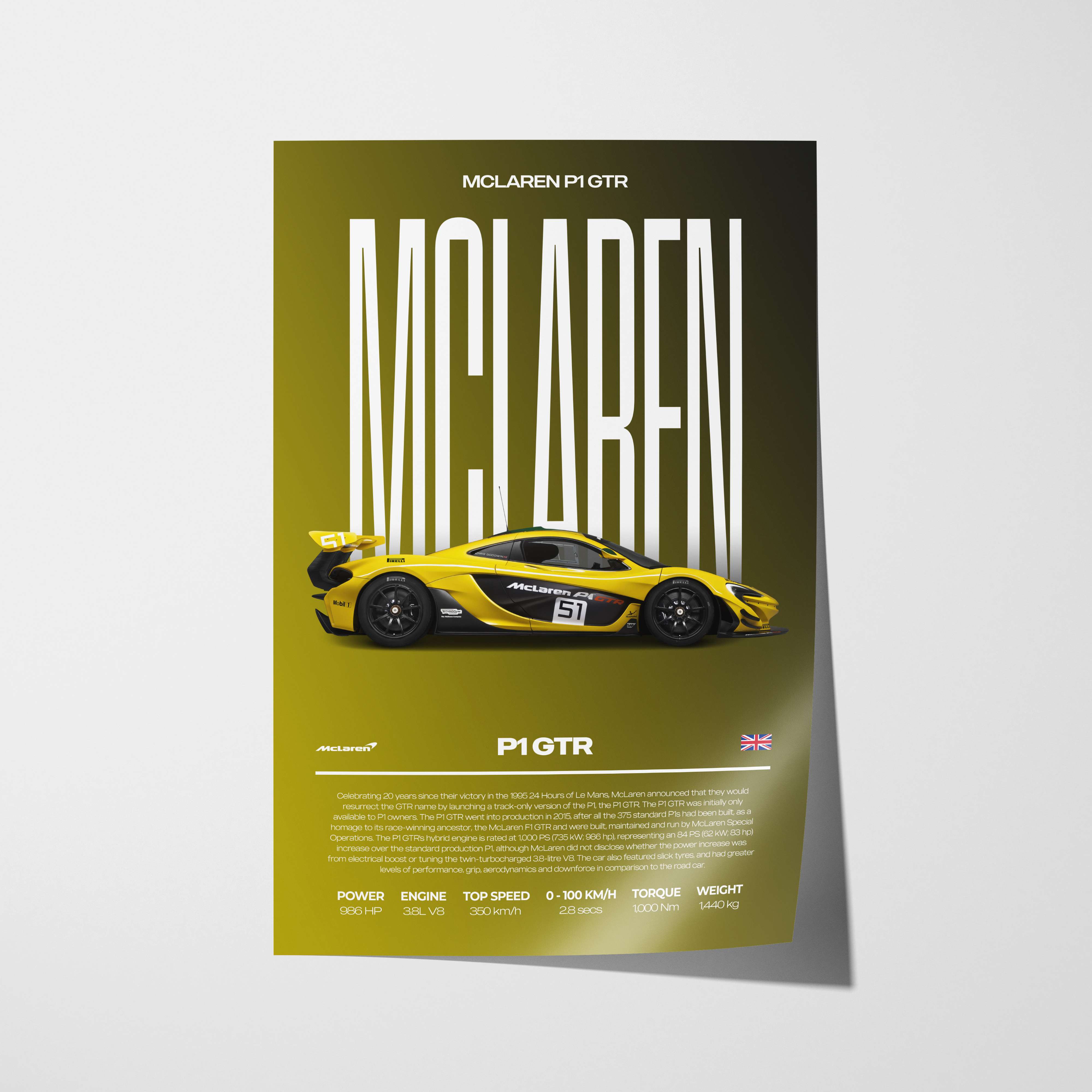 McLaren P1 GTR Poster