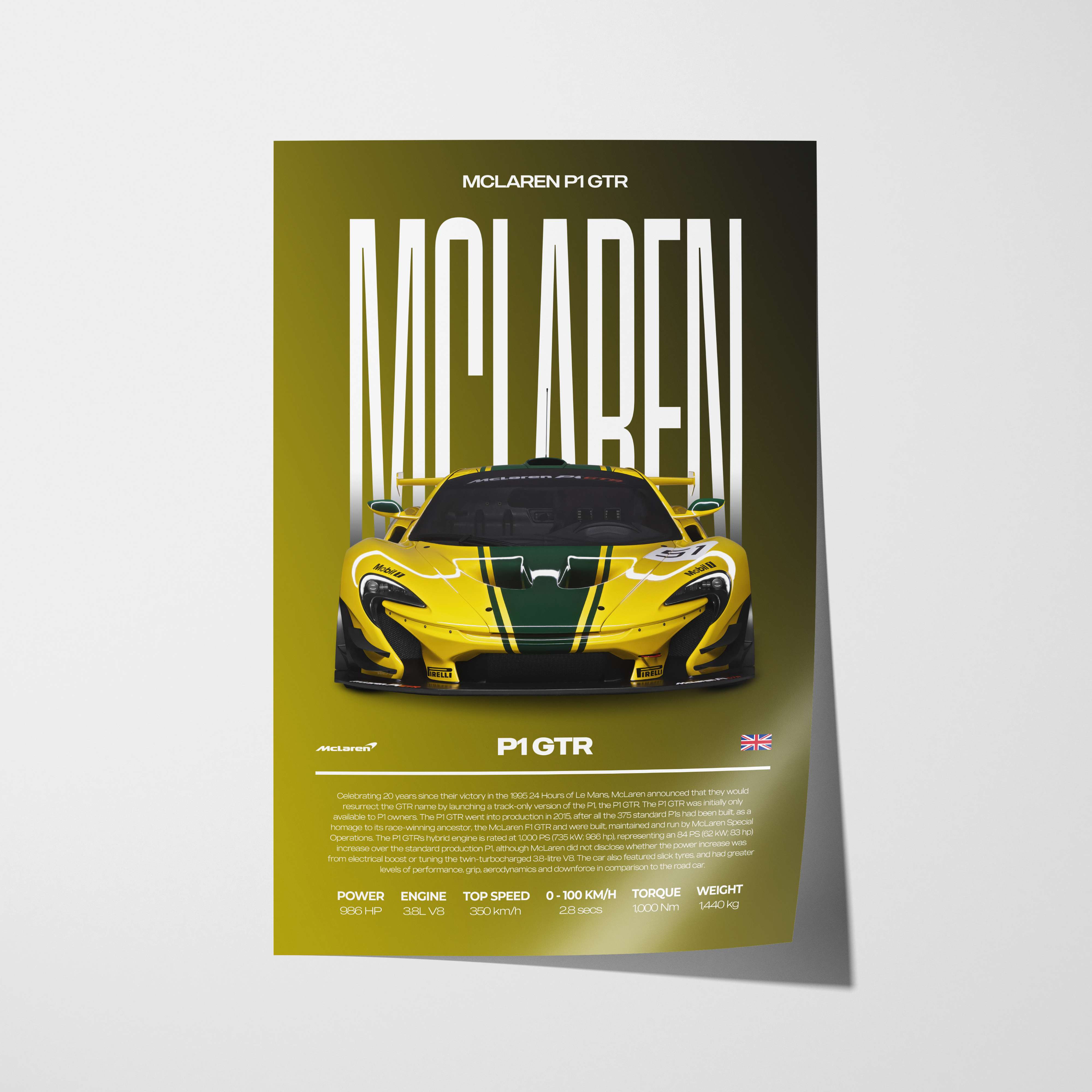 McLaren P1 GTR Poster