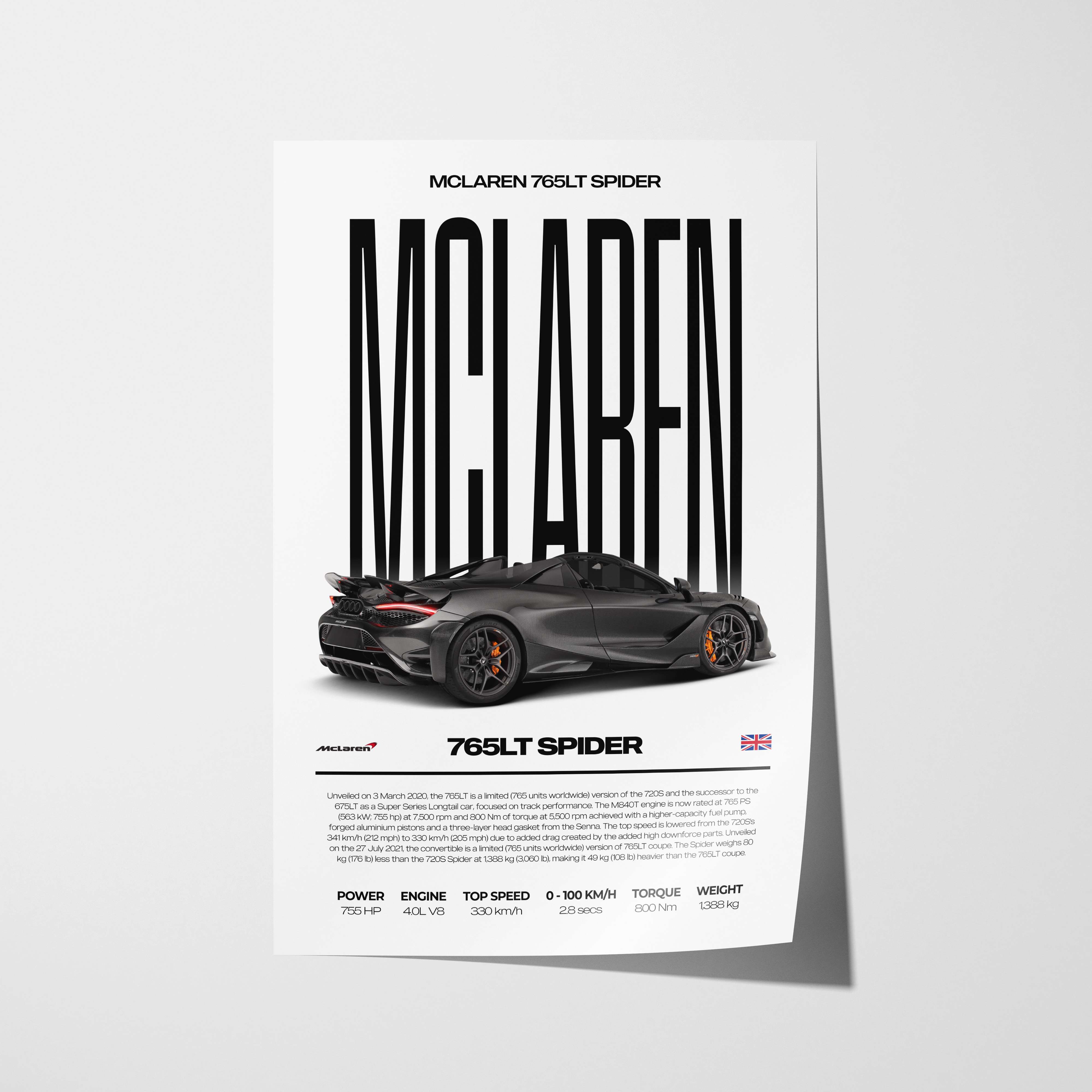 McLaren 765LT Spider Poster