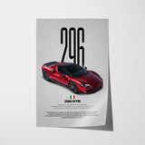 296 GTB Car Poster