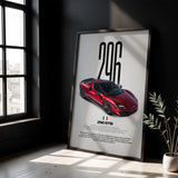 296 GTB Car Poster