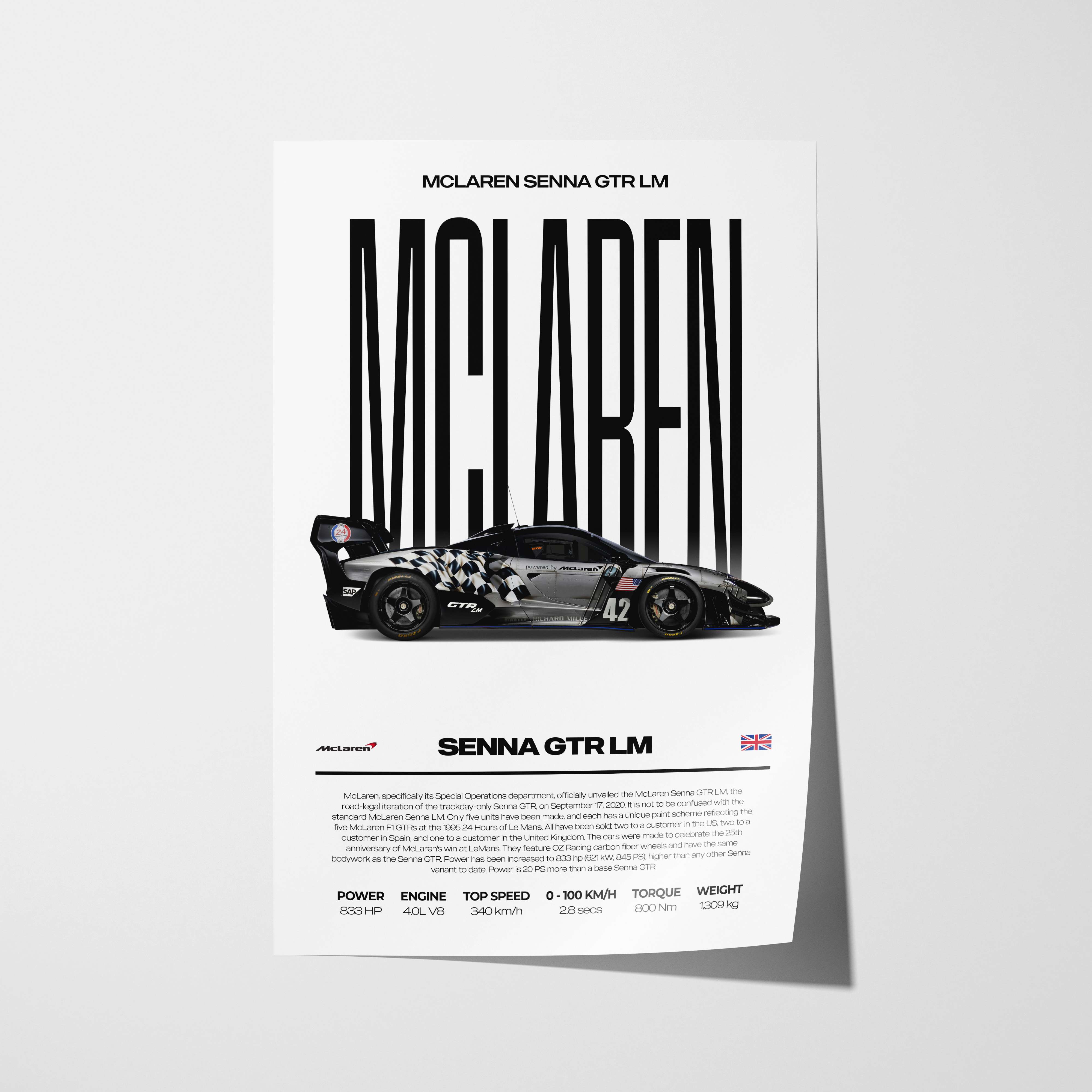 McLaren Senna GTR LM Poster