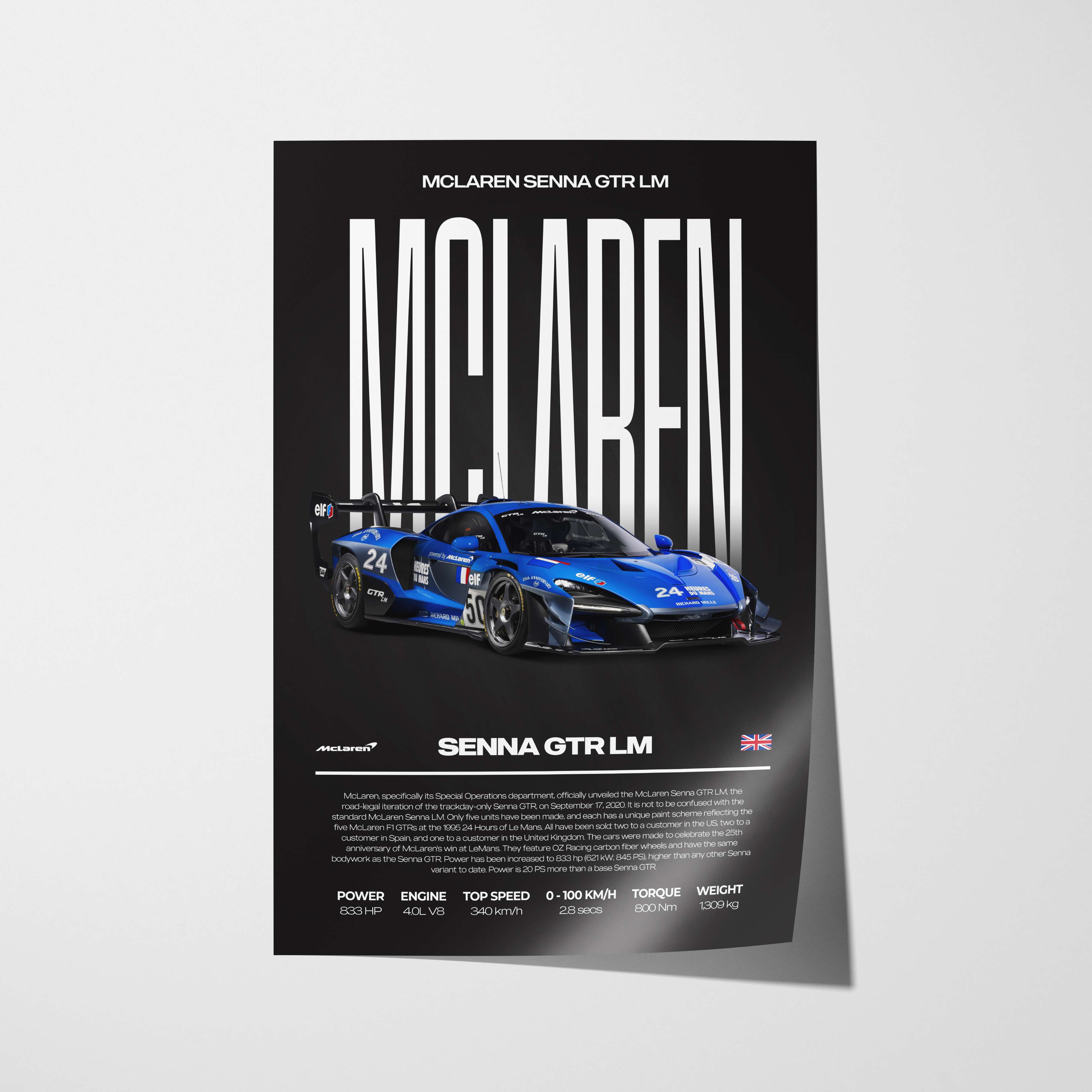 McLaren Senna GTR LM Poster