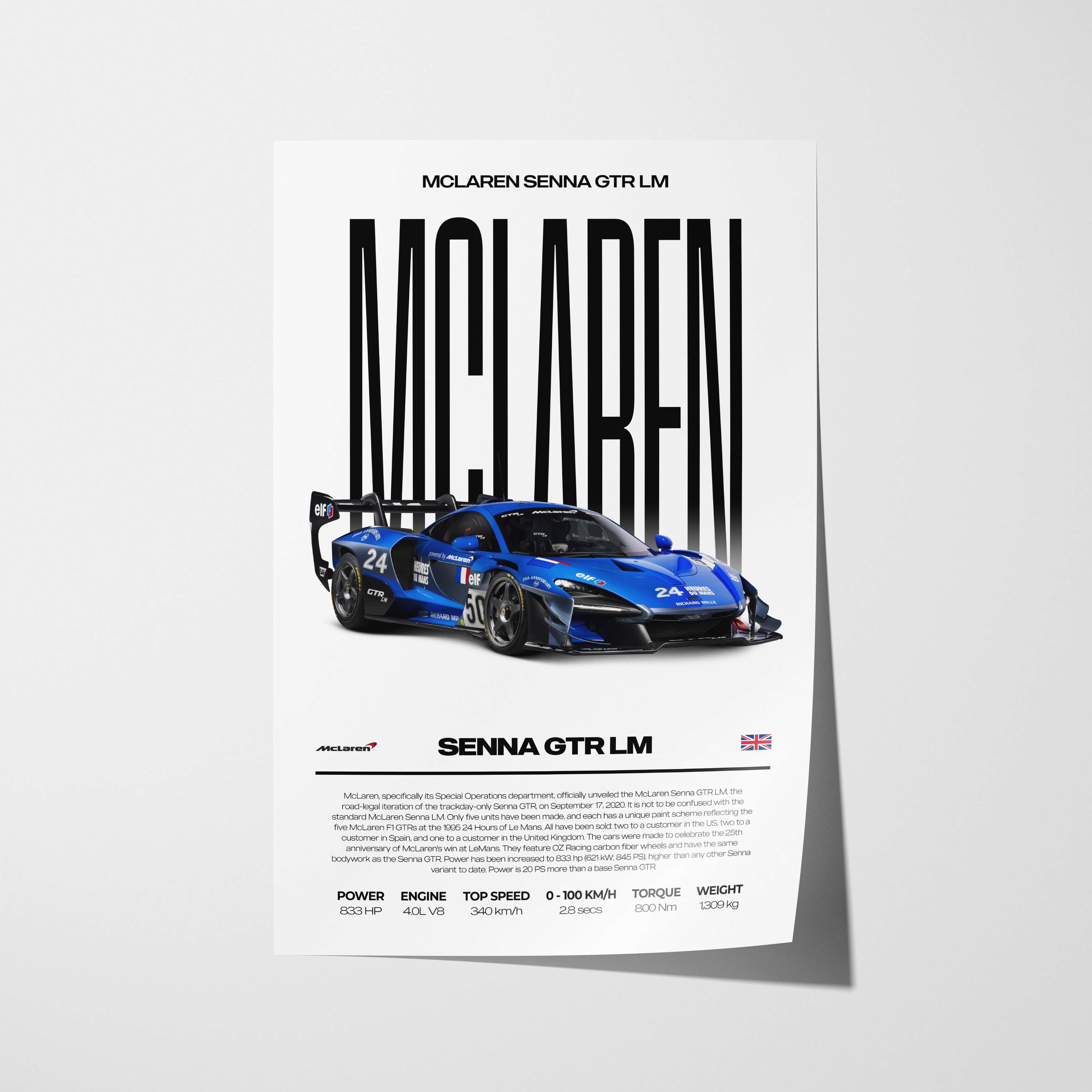 McLaren Senna GTR LM Poster