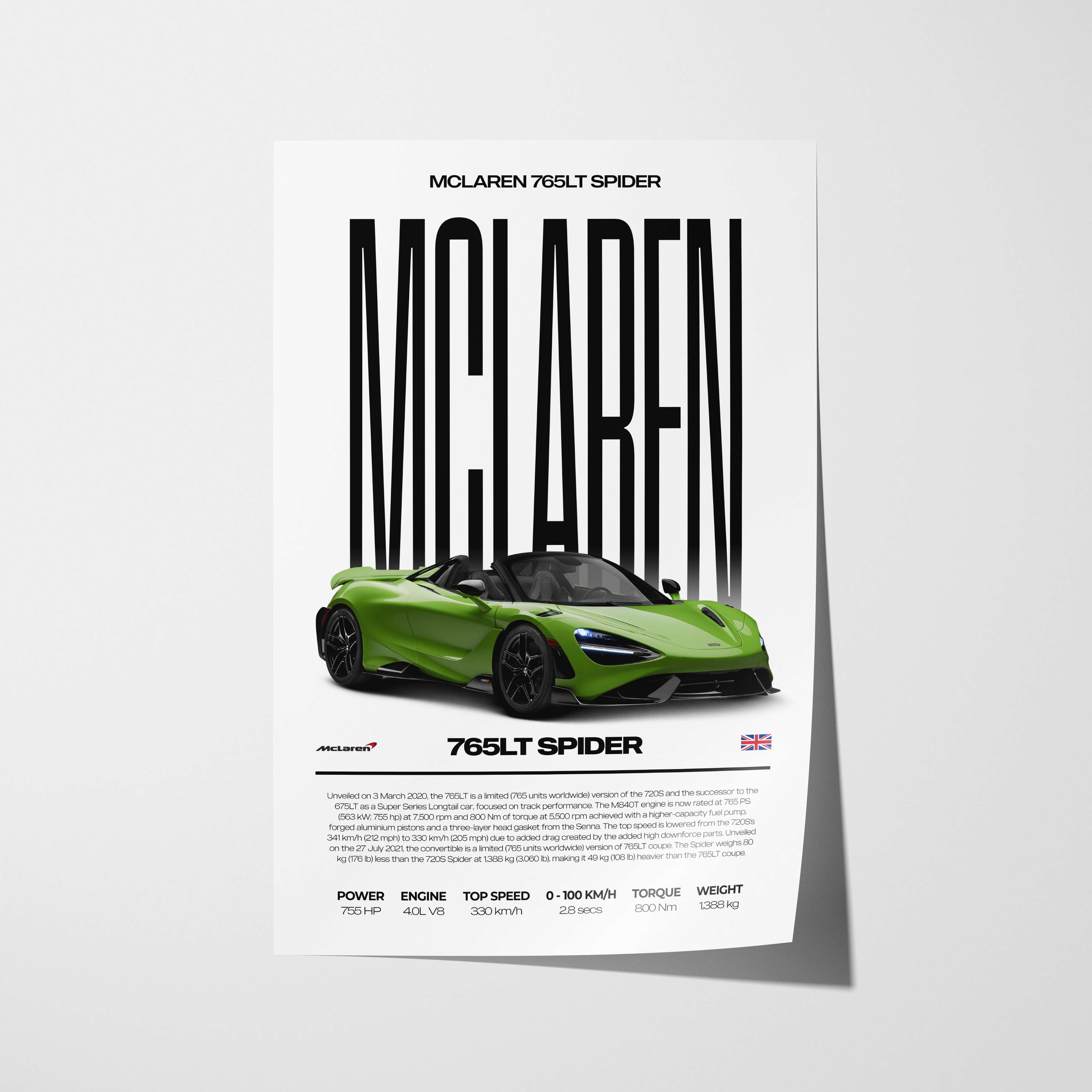 McLaren 765LT Spider Poster