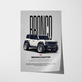 Bronco Raptor Car Poster