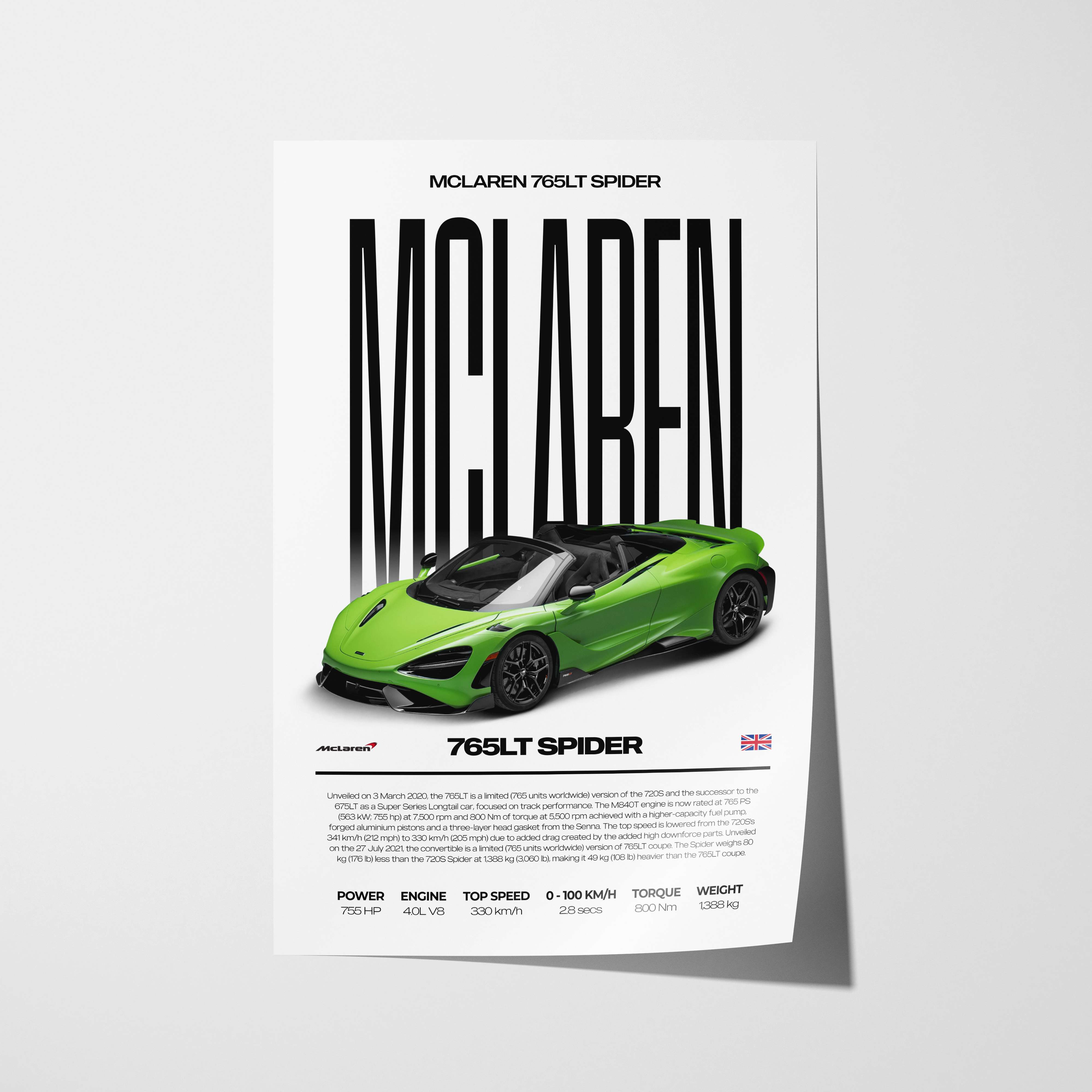 McLaren 765LT Spider Poster