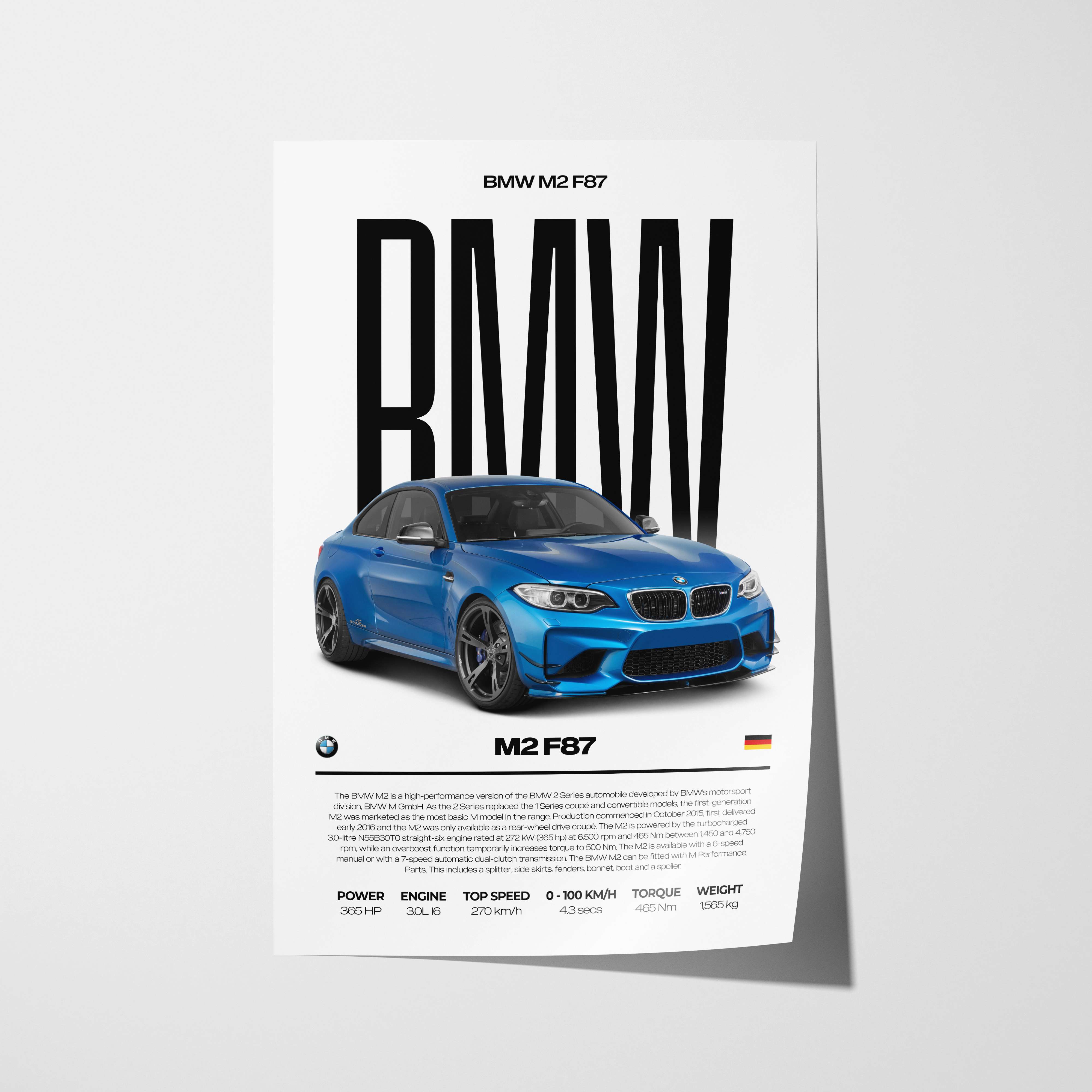 BMW M2 F87 Poster