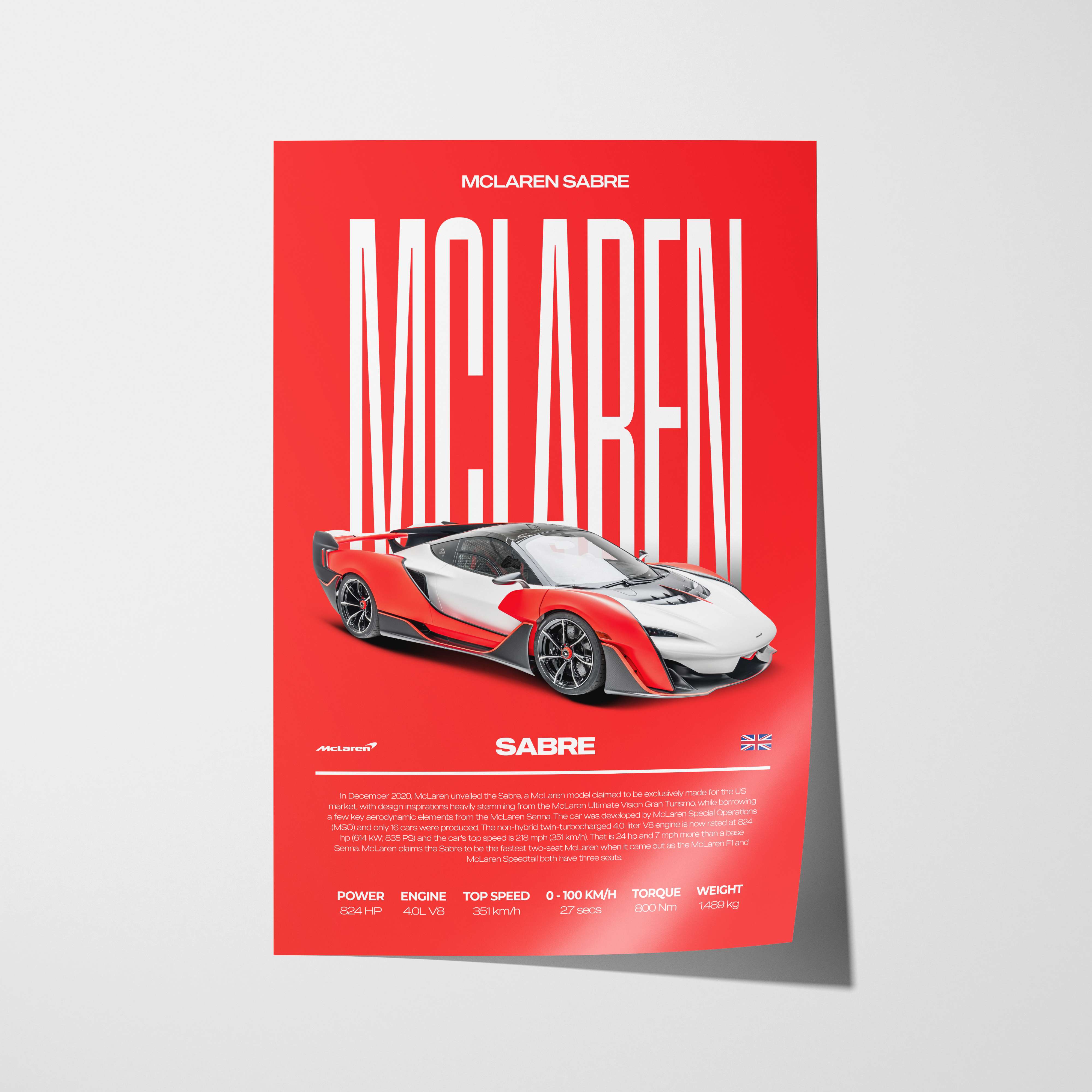 McLaren Sabre Poster