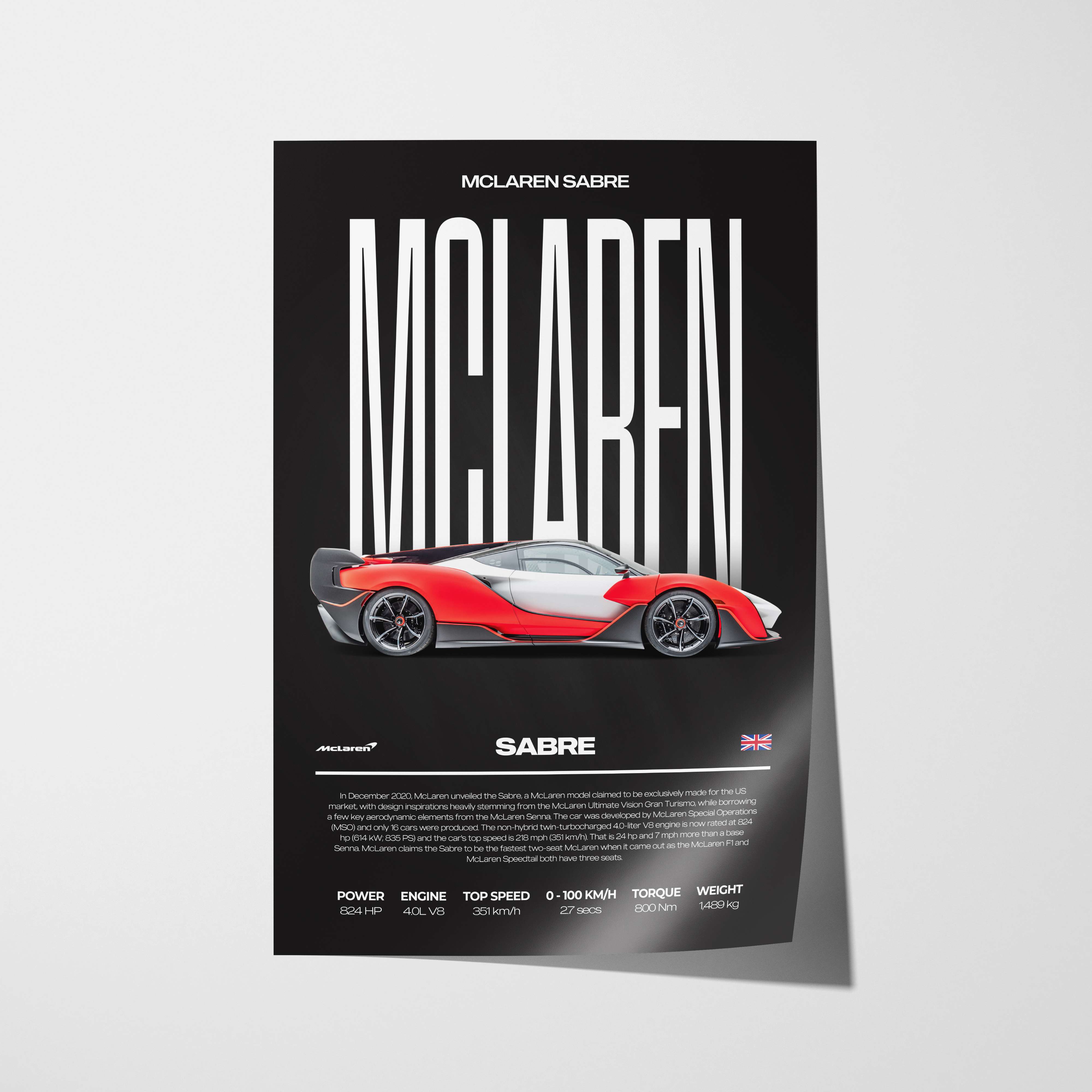 McLaren Sabre Poster