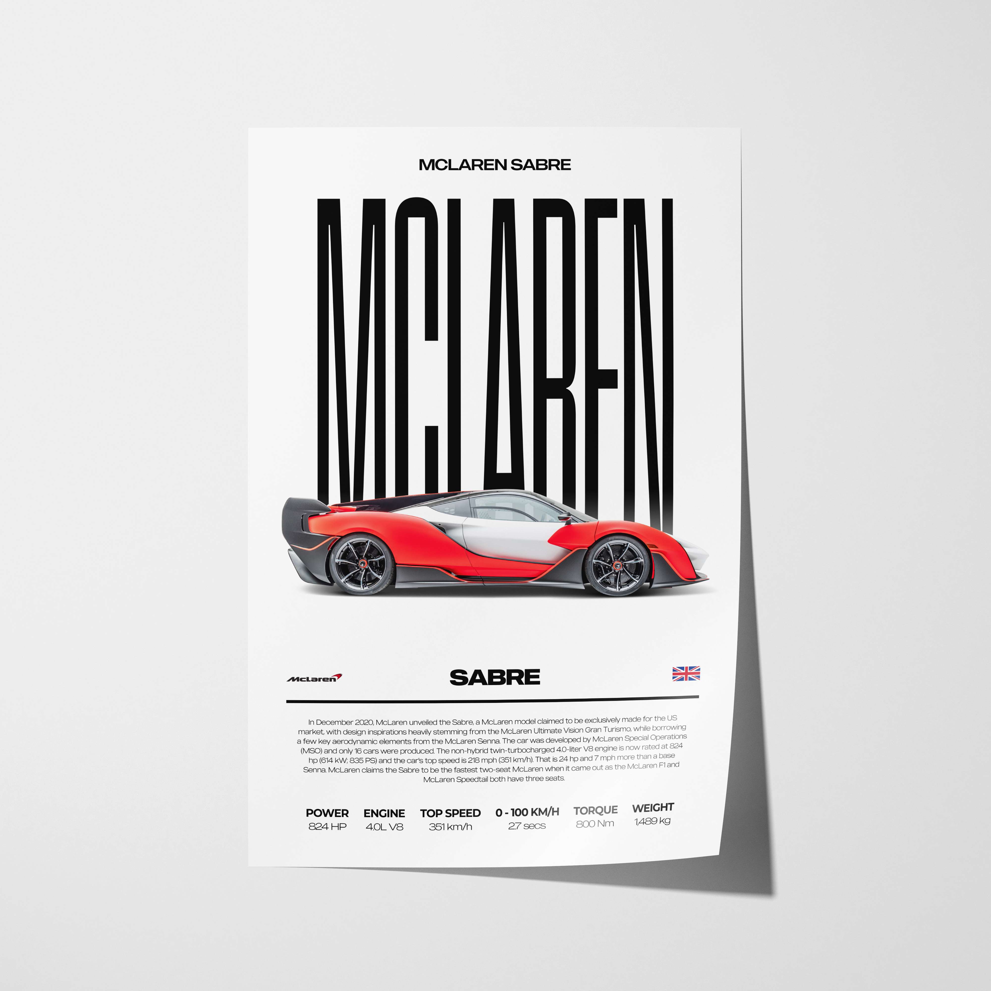 McLaren Sabre Poster