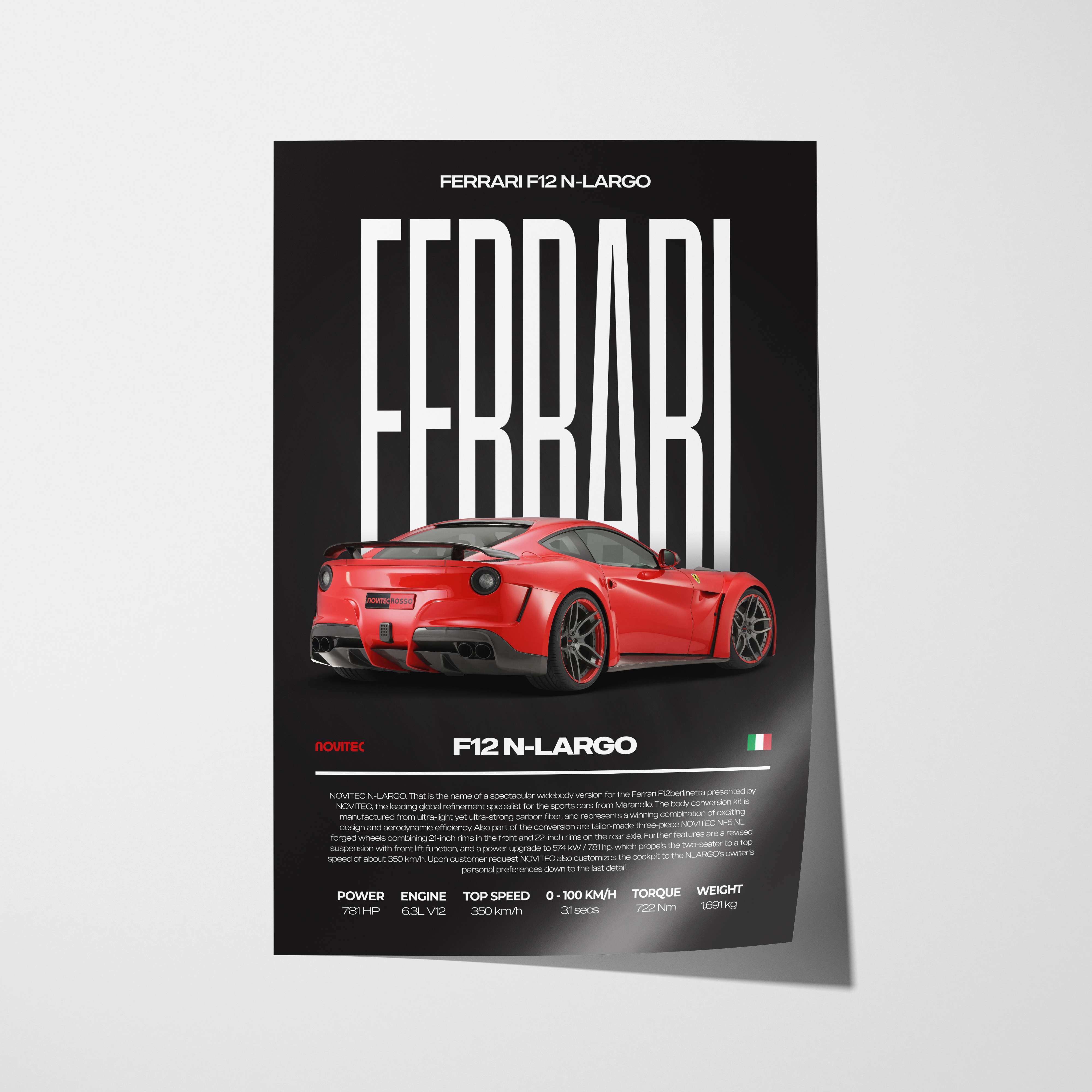 Ferrari Novitec F12 N-Largo Poster