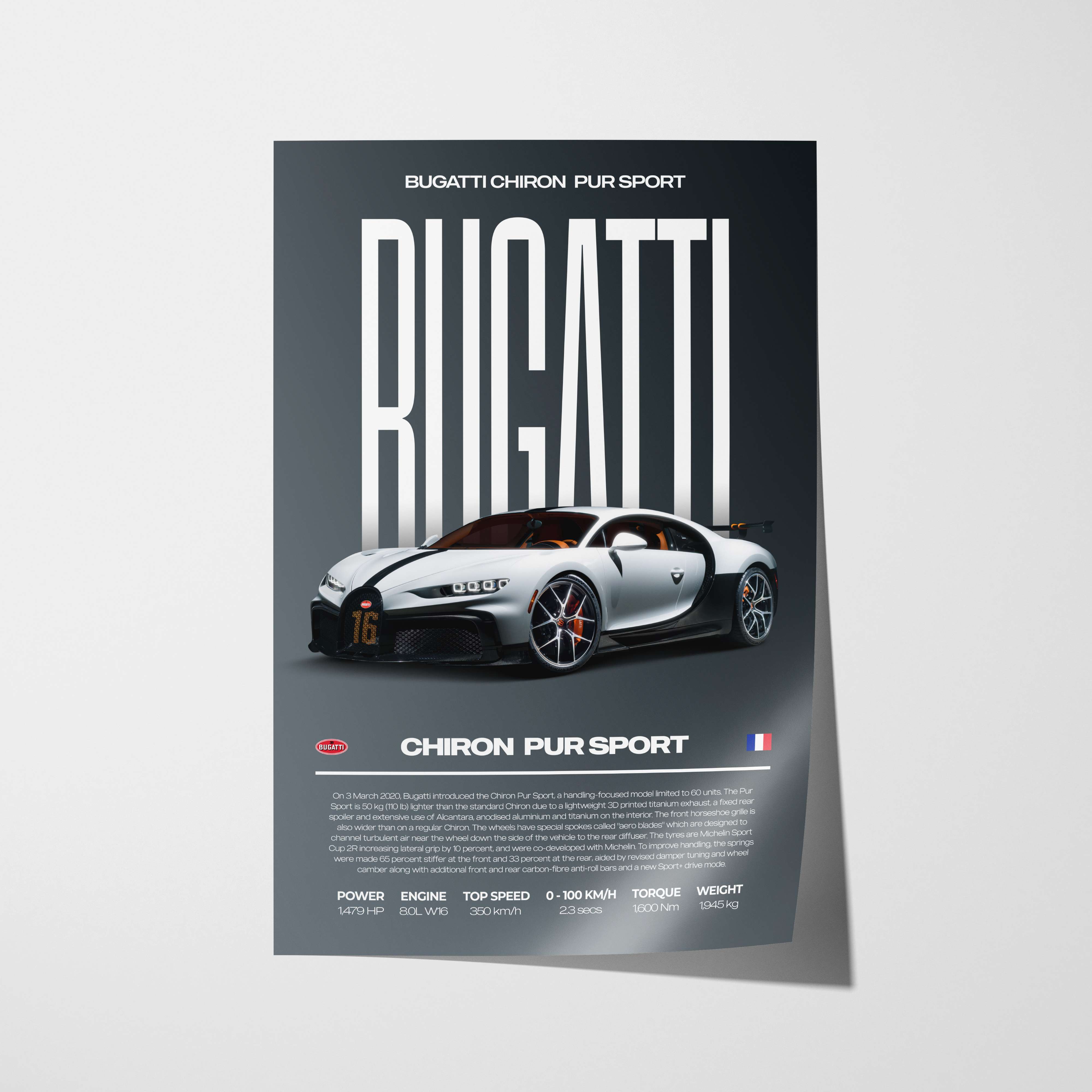 Bugatti Chiron Pur Sport Poster