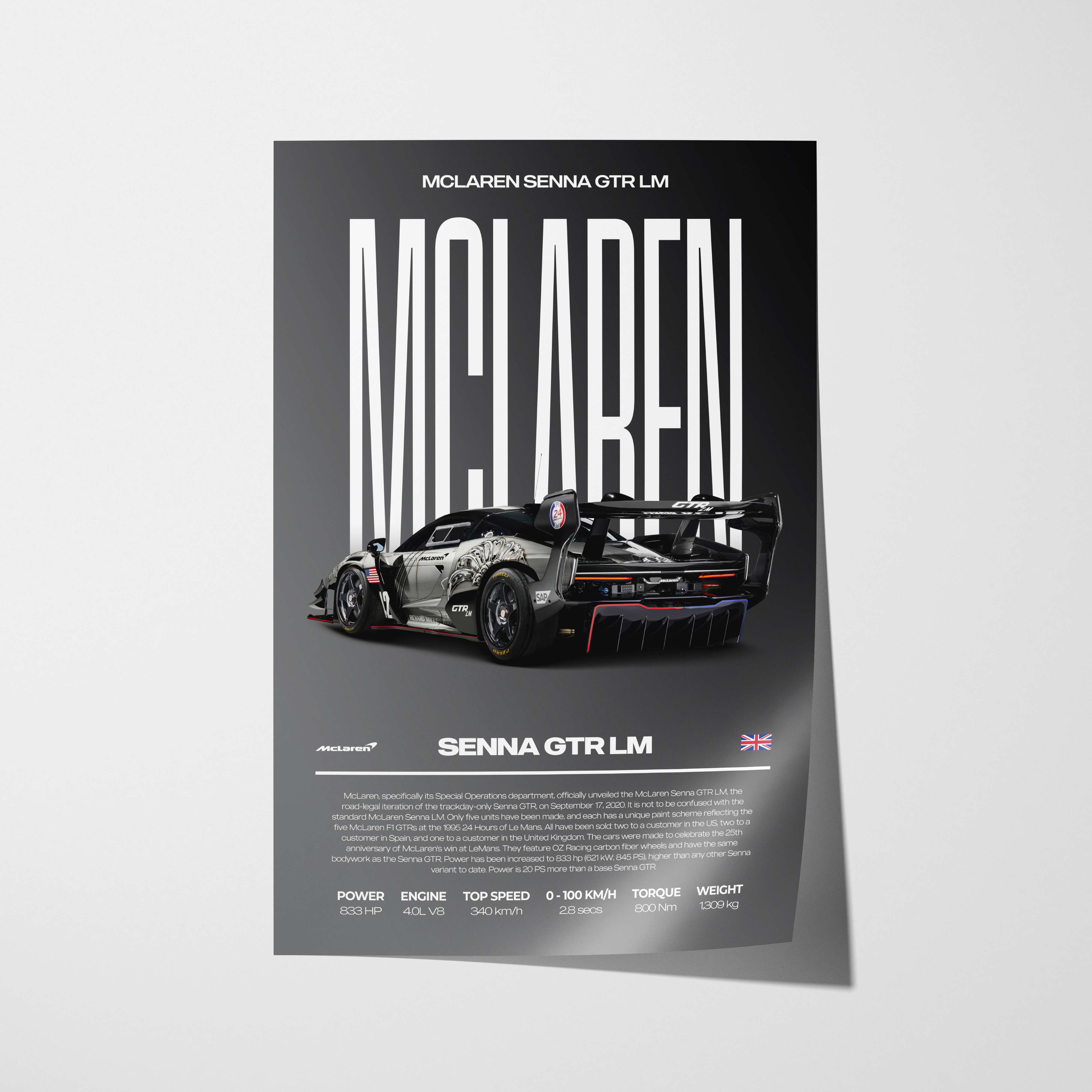 McLaren Senna GTR LM Poster