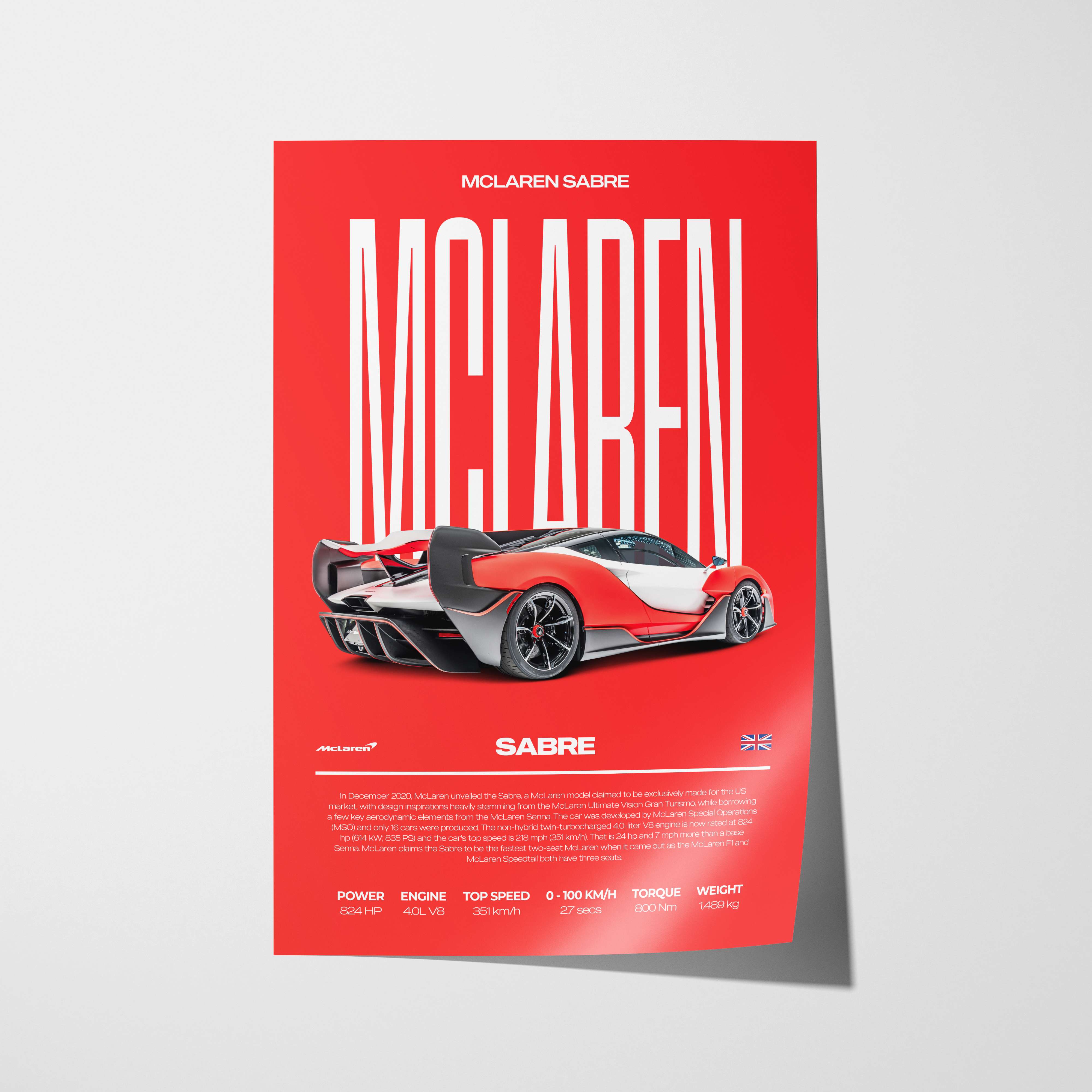 McLaren Sabre Poster