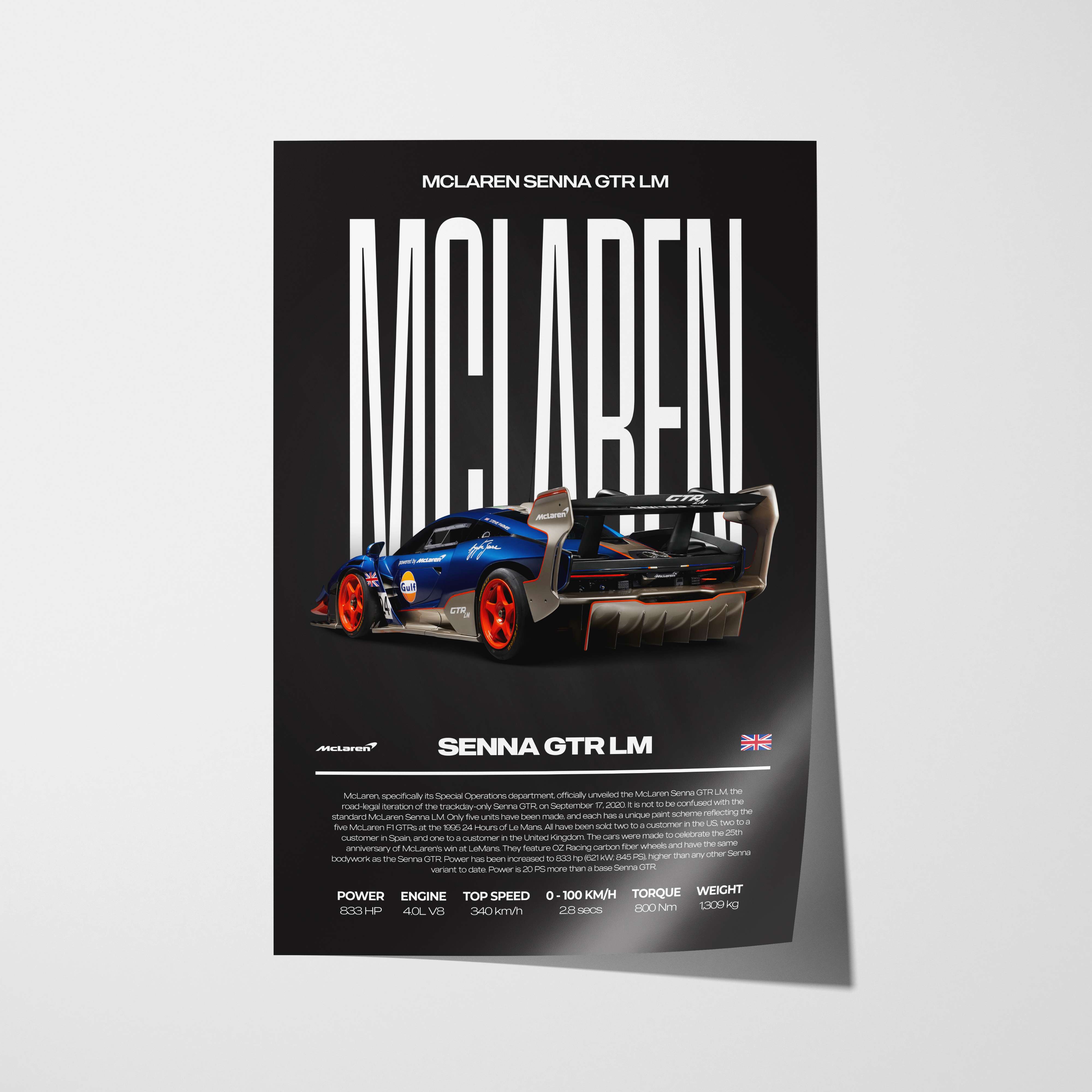 McLaren Senna GTR LM Poster